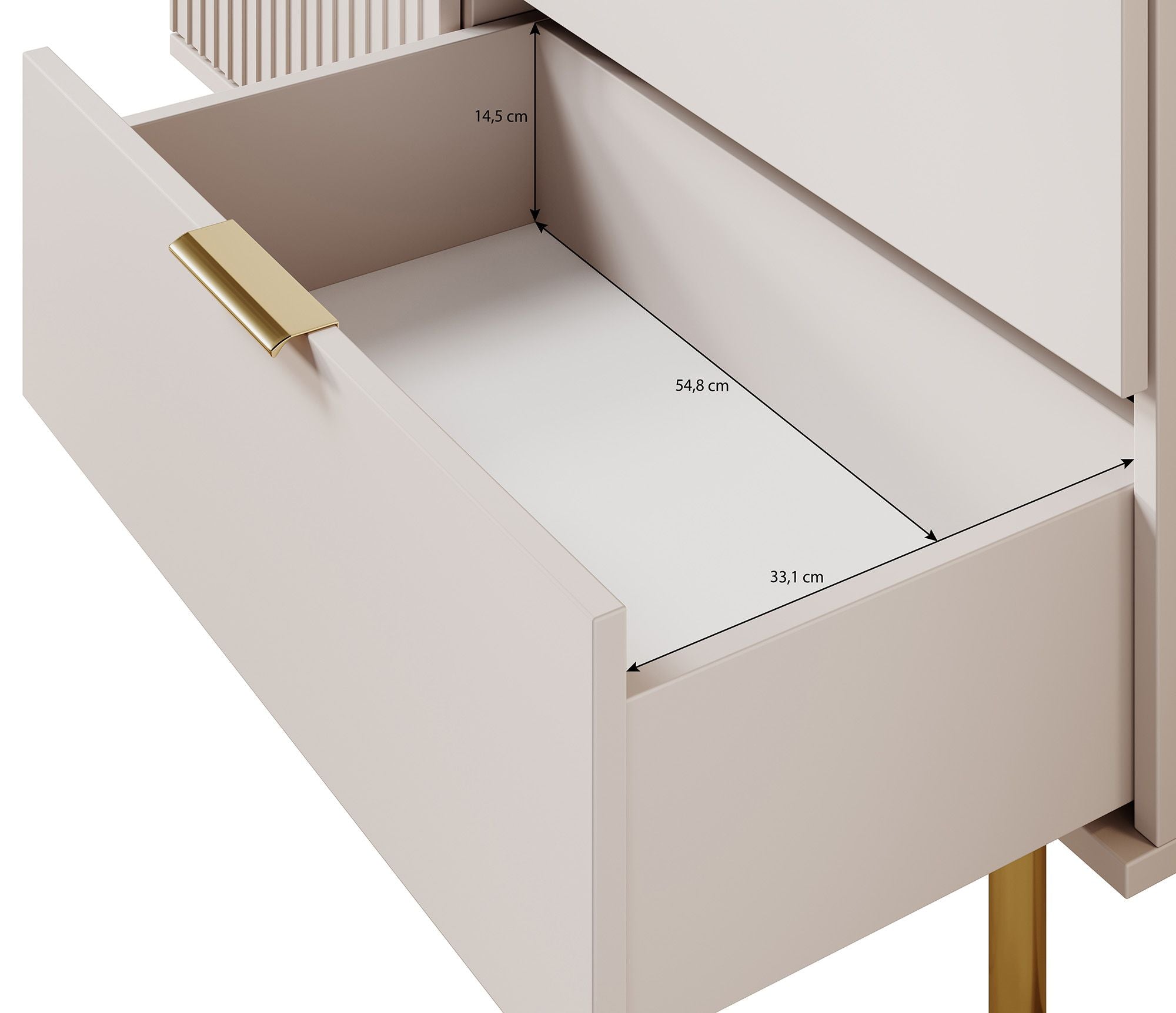 Nicola - Dressoir - Beige - 107x41x80 cm