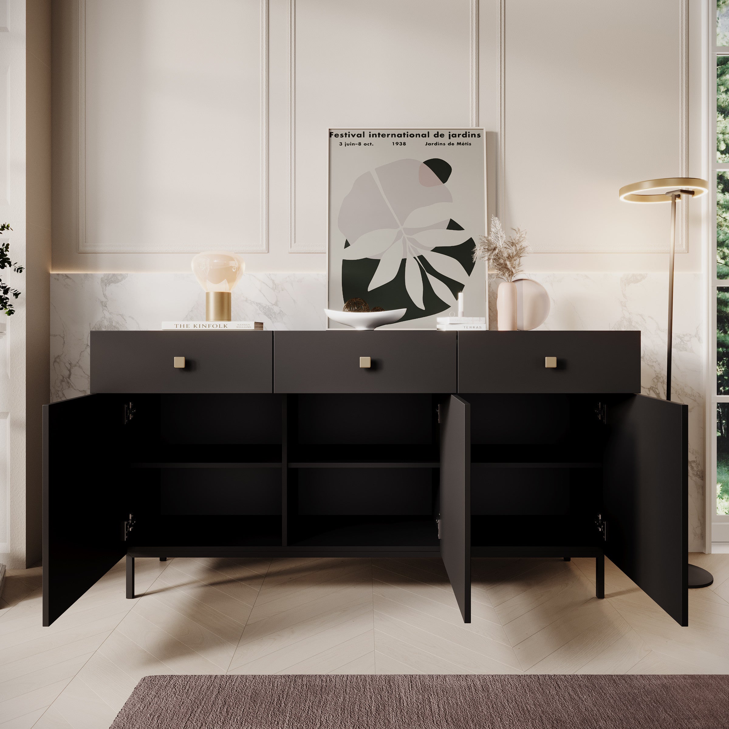Norment - Dressoir - Zwart - 155x39x85 cm