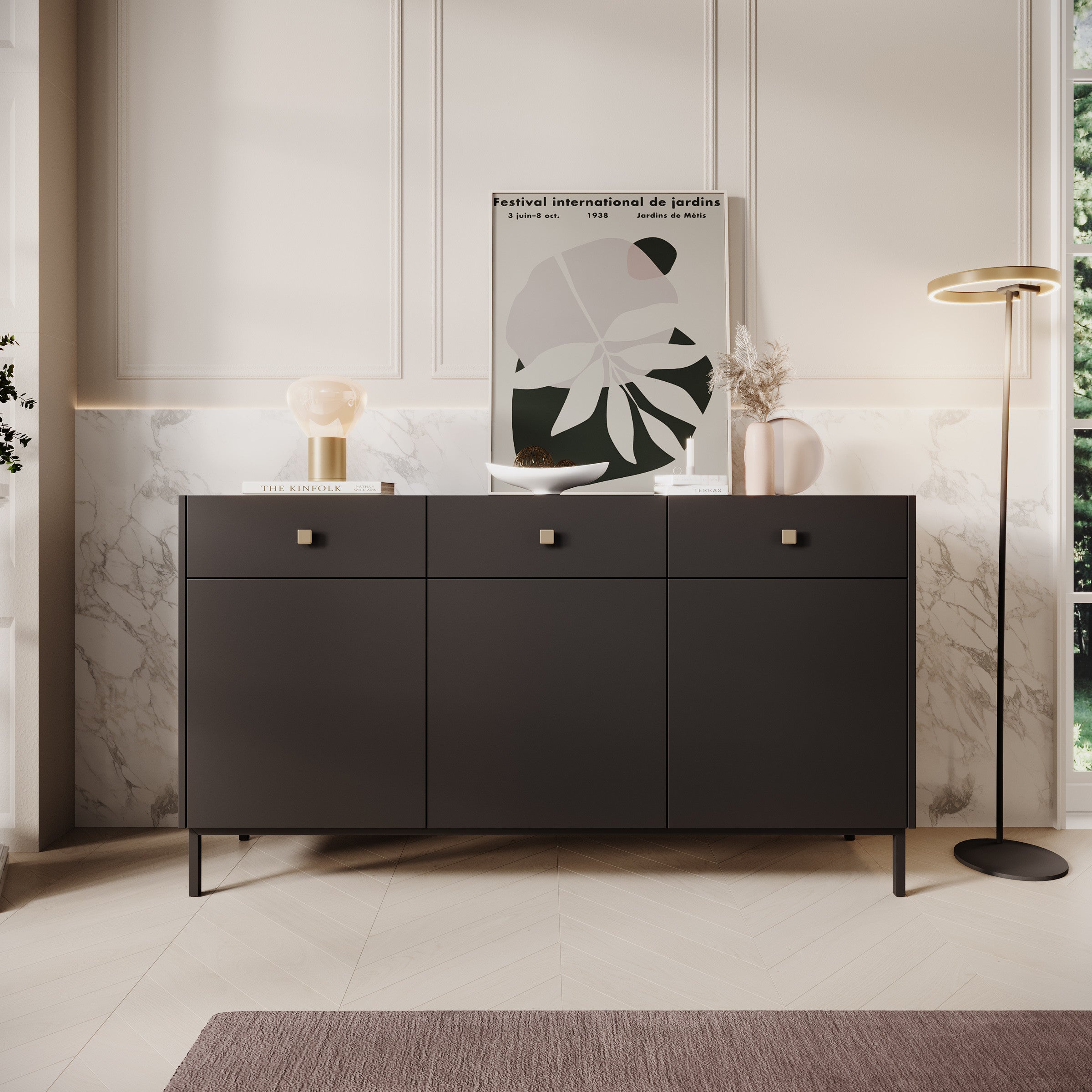 Norment - Dressoir - Zwart - 155x39x85 cm