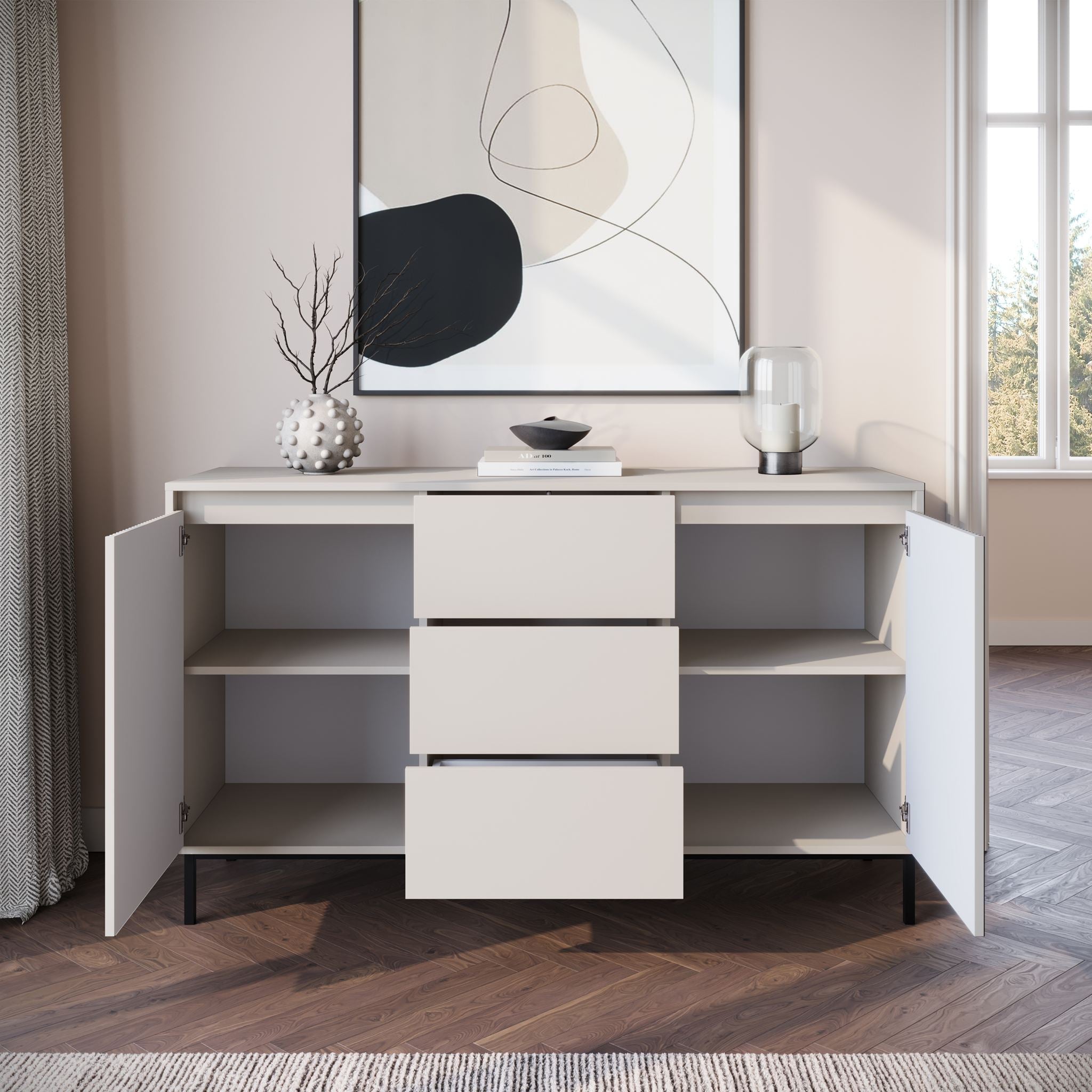 Orvana - Dressoir - Beige - 153x50x90 cm