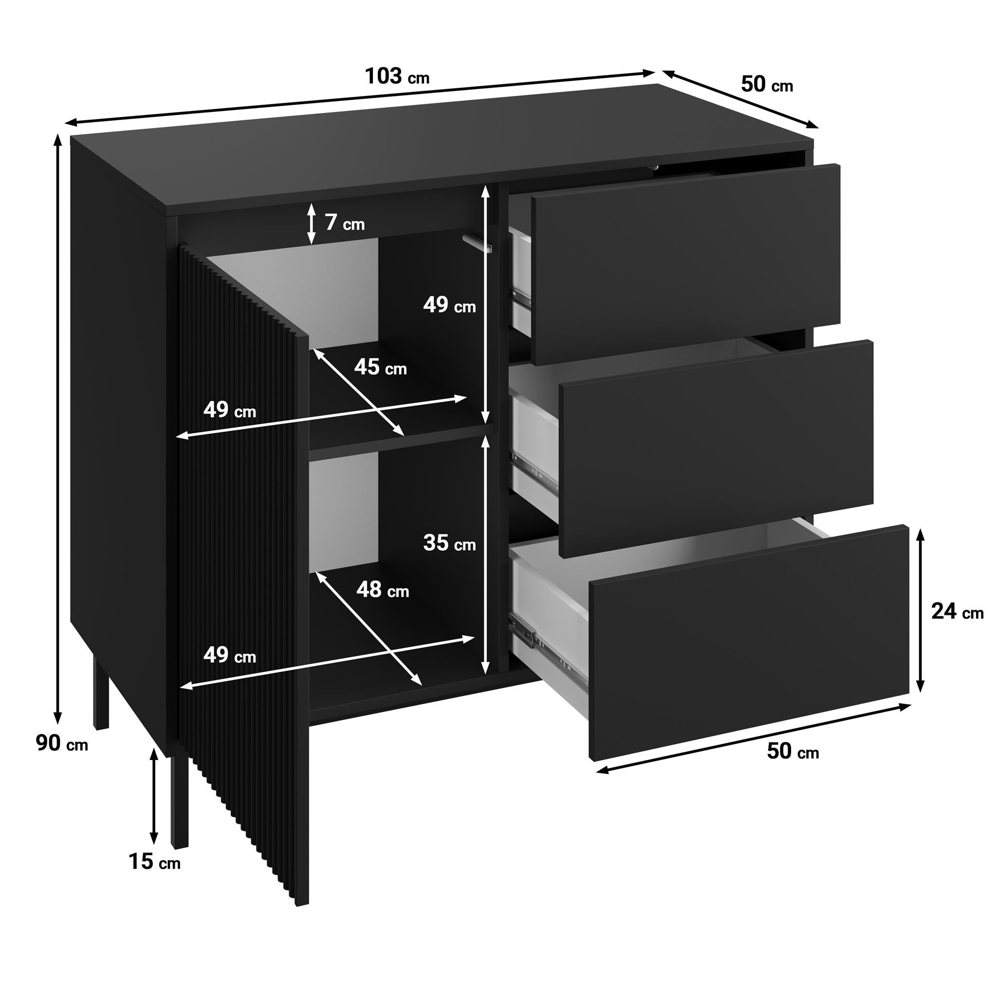 Orvana - Dressoir - Beige - 103x50x90 cm