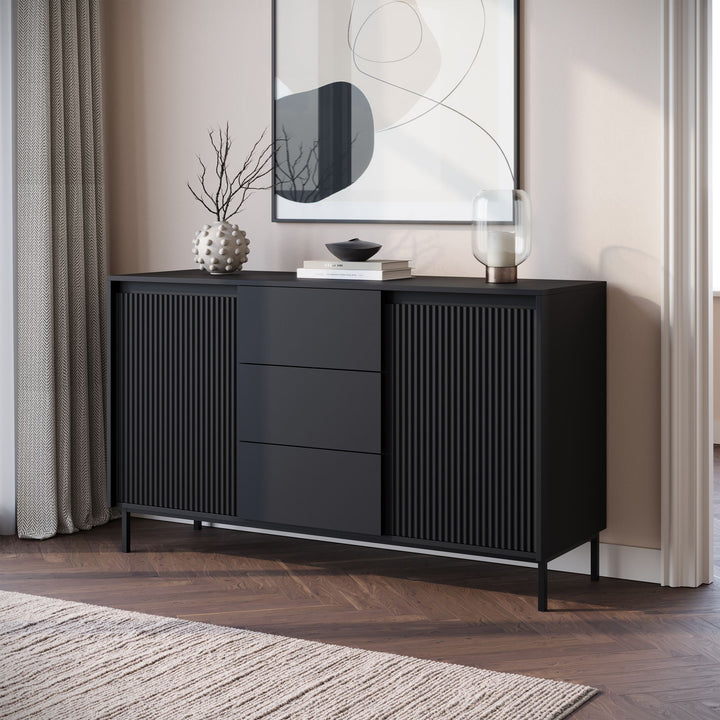Orvana - Dressoir - Zwart - 153x50x90 cm
