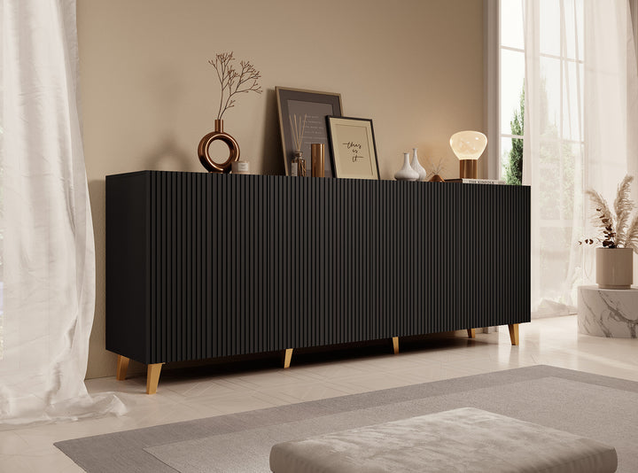 Palamos - Dressoir - Zwart - 200x40x82 cm