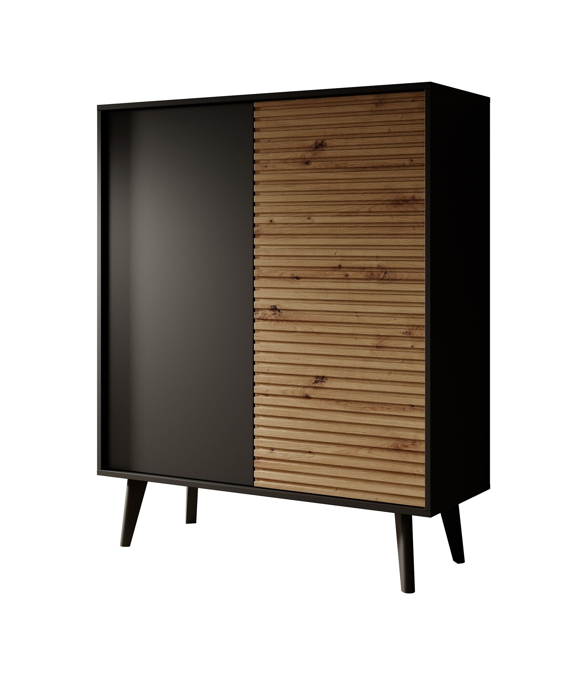 Palladium 2 - Dressoir - Eiken/zwart - 104x39x125 cm