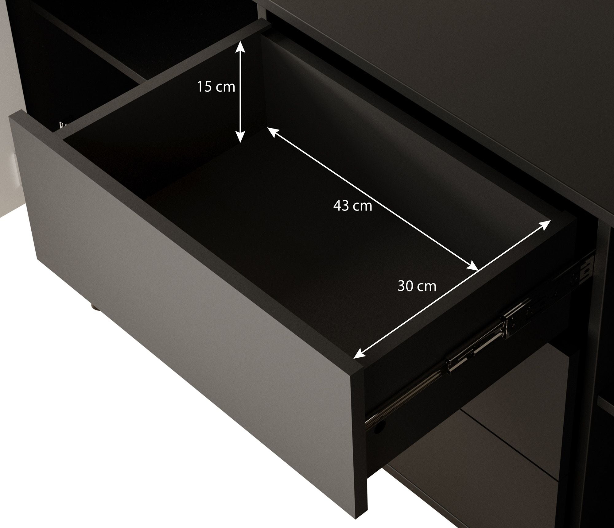 Palladium 3 - Dressoir - Eiken/zwart - 154x39x83 cm