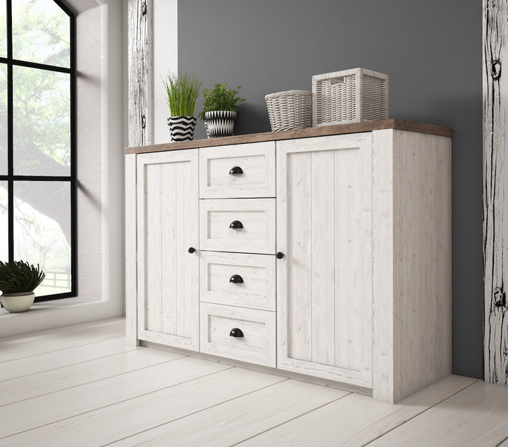 Parello 2 - Dressoir - Wit/eiken - 130x43x88 cm
