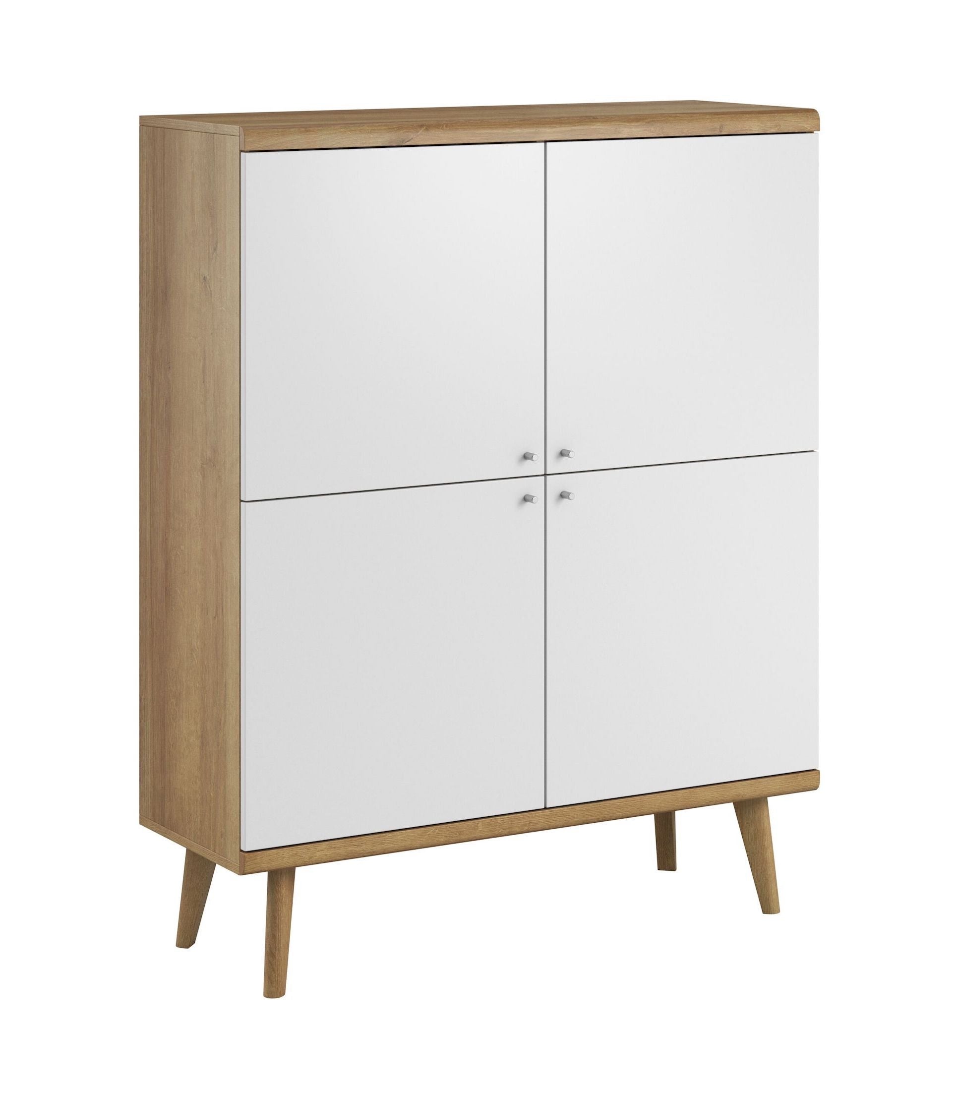 Primavera - Dressoir - Wit/licht eiken - 107x40x134 cm