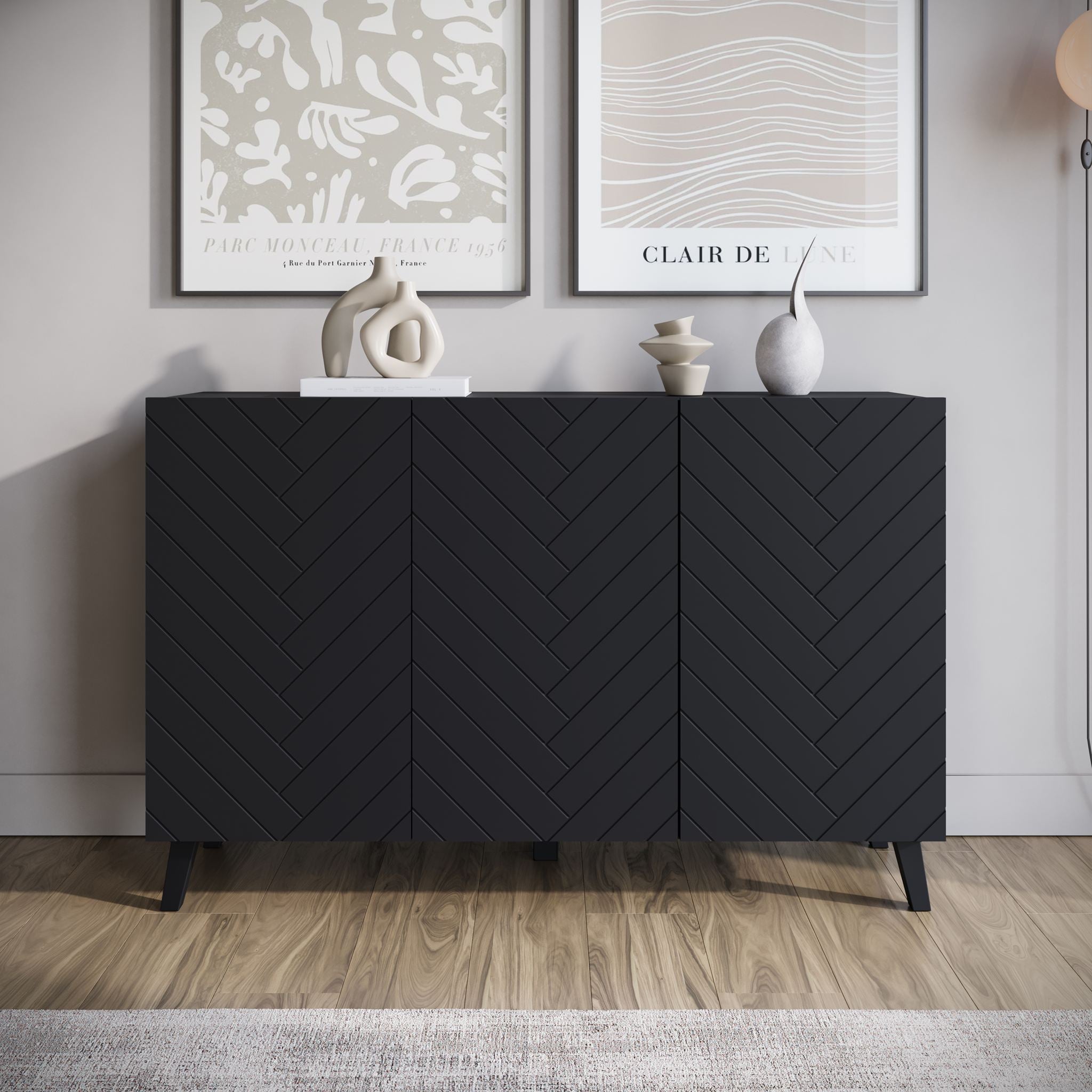 Pulse 3 - Dressoir - Zwart - 120x39x76 cm