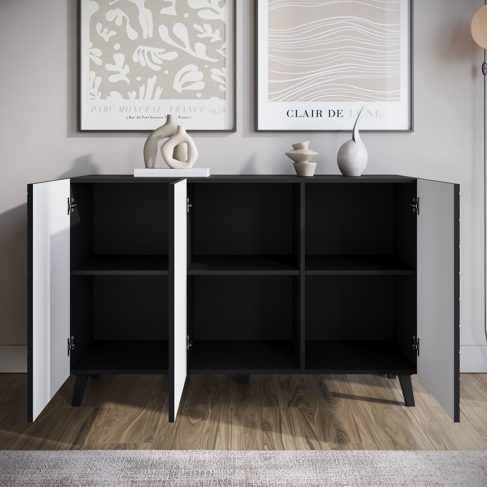 Pulse 3 - Dressoir - Zwart - 120x39x76 cm