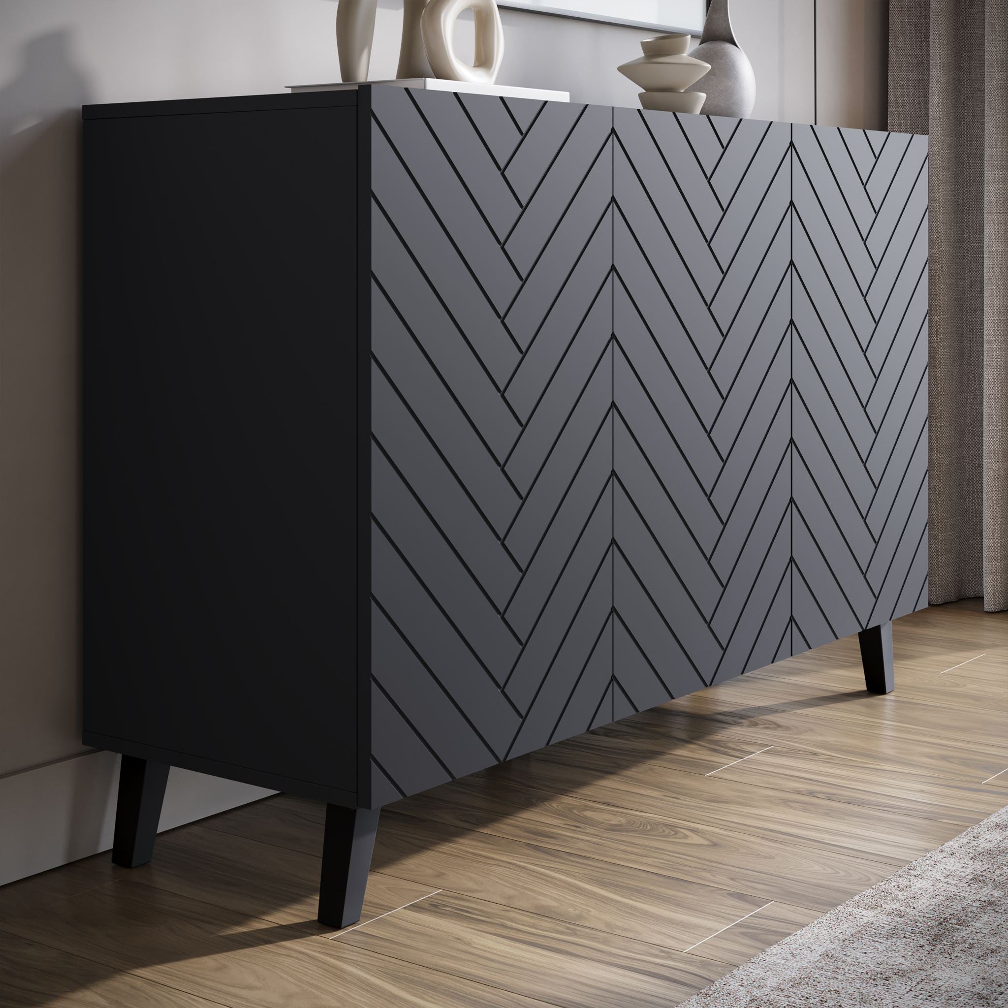 Pulse 3 - Dressoir - Zwart - 120x39x76 cm