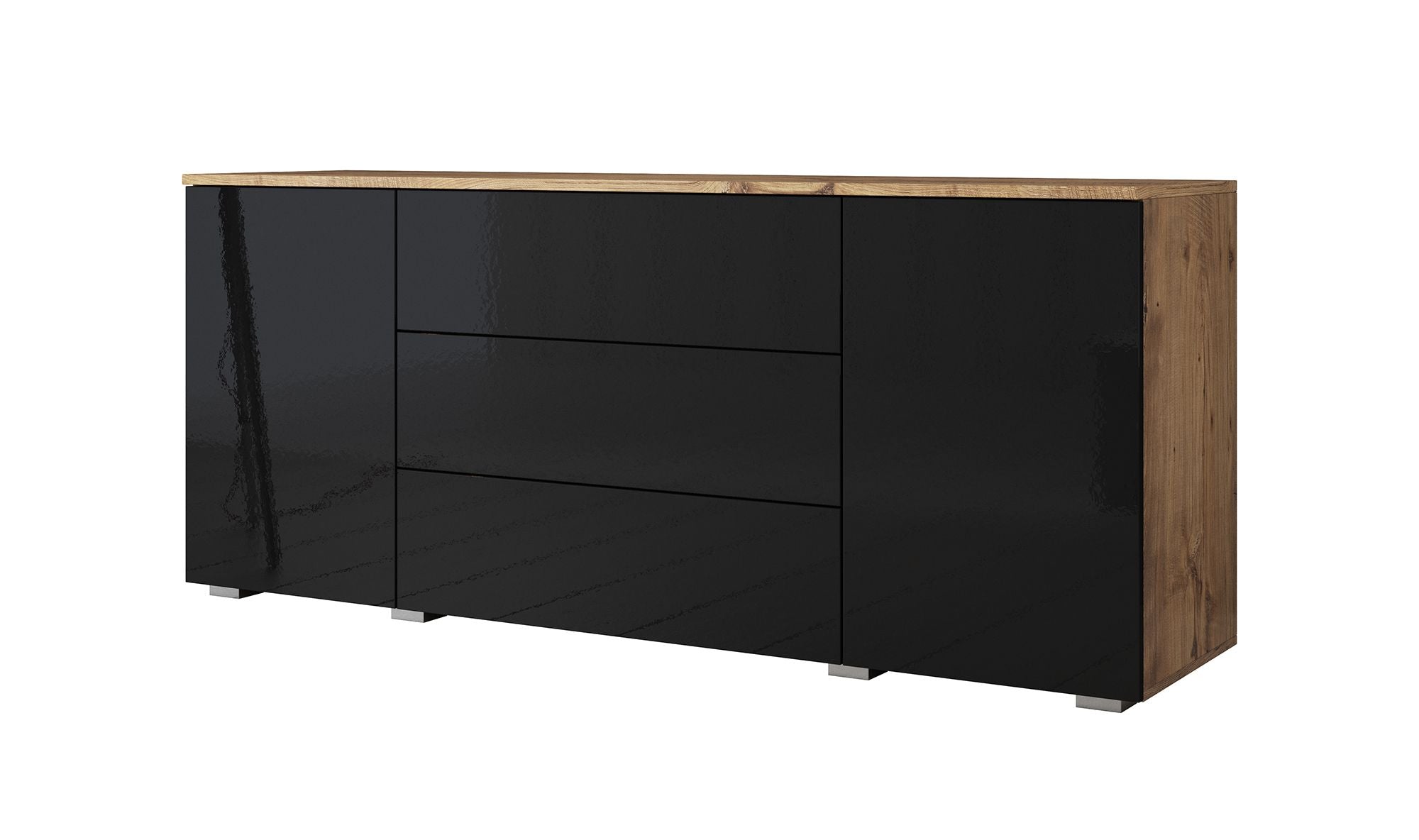 Pure - Dressoir - Zwart/eiken - 150x39x68 cm