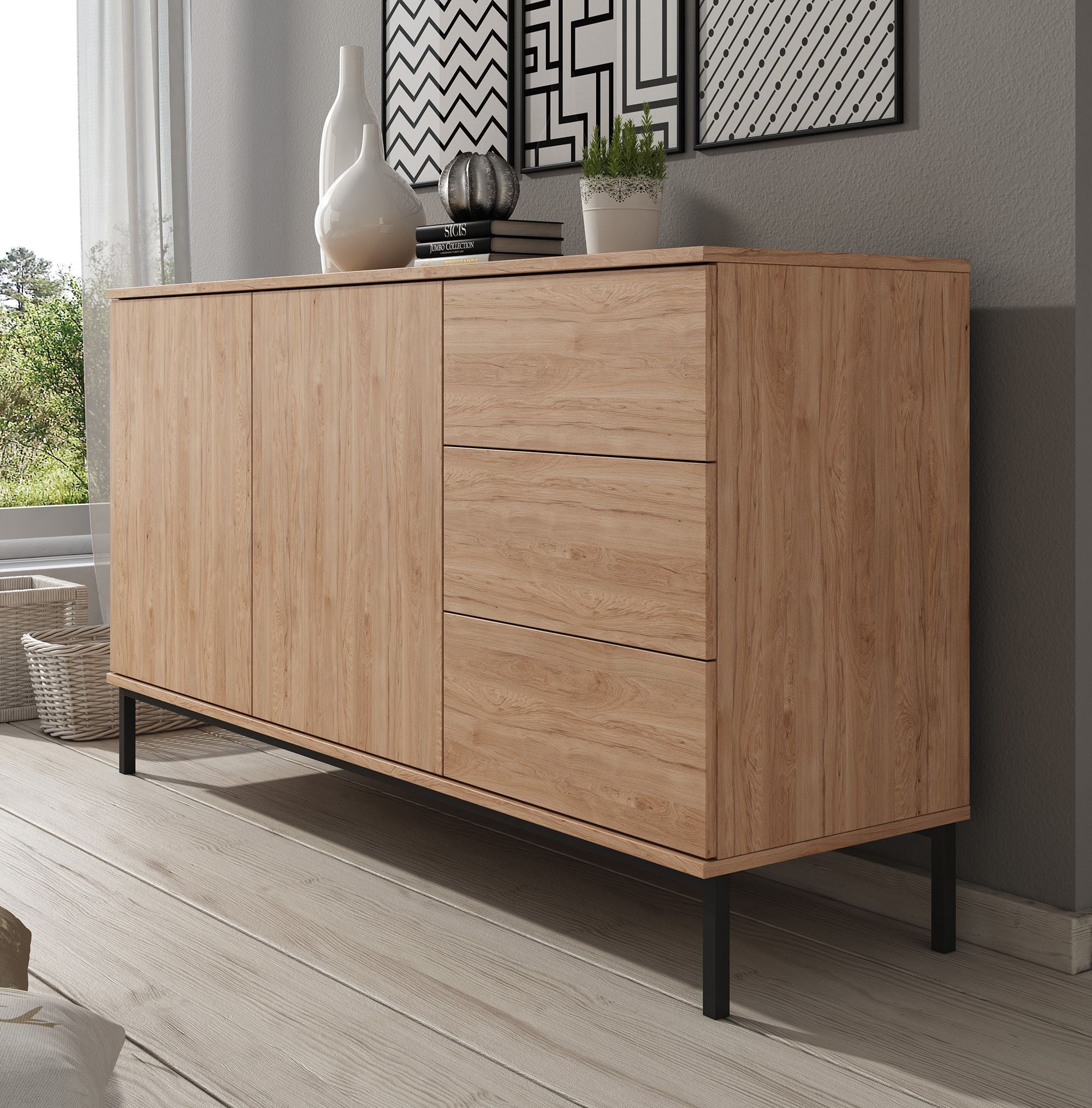 Queen - Dressoir - Eiken - 150x41x80 cm