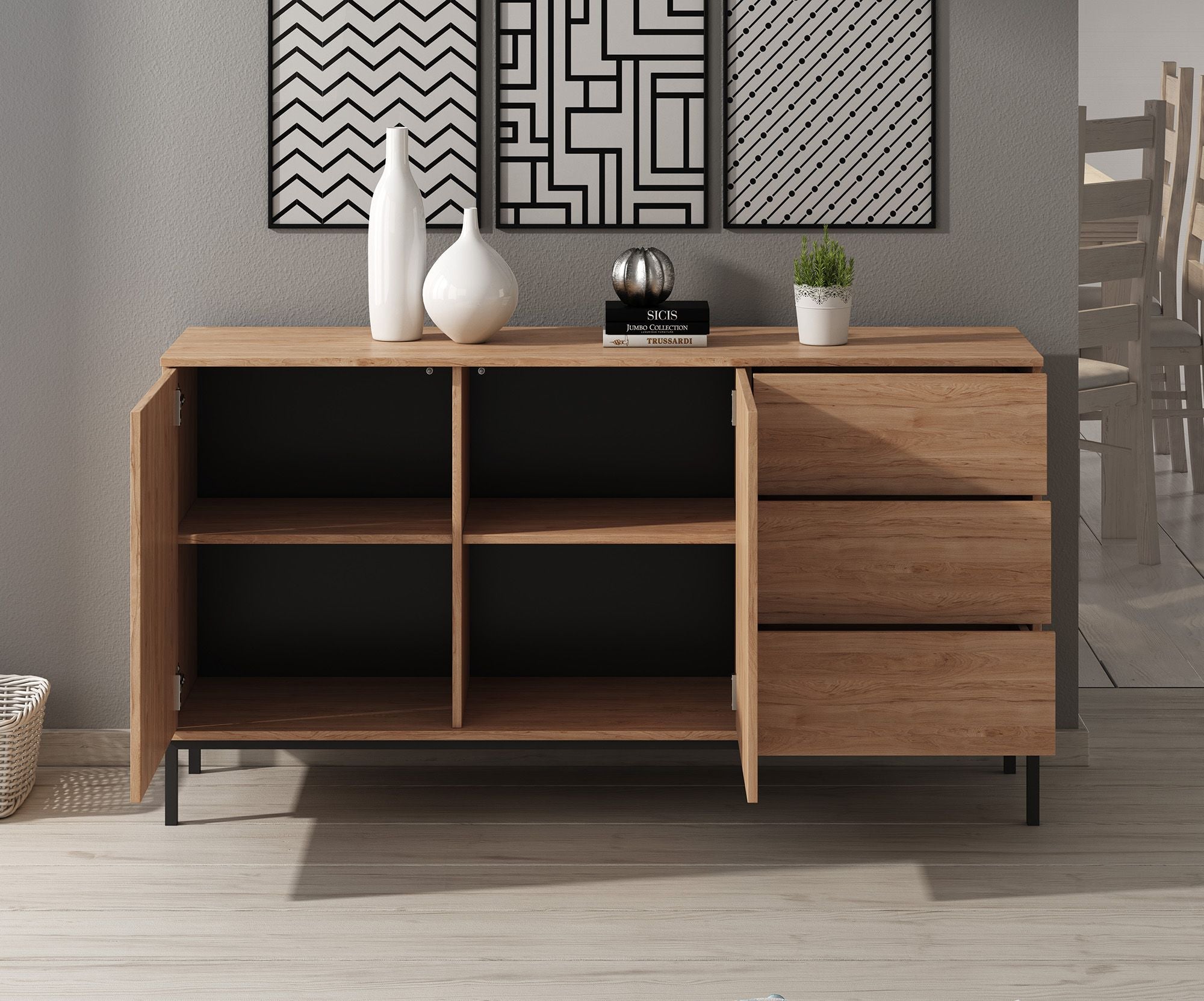 Queen - Dressoir - Eiken - 150x41x80 cm