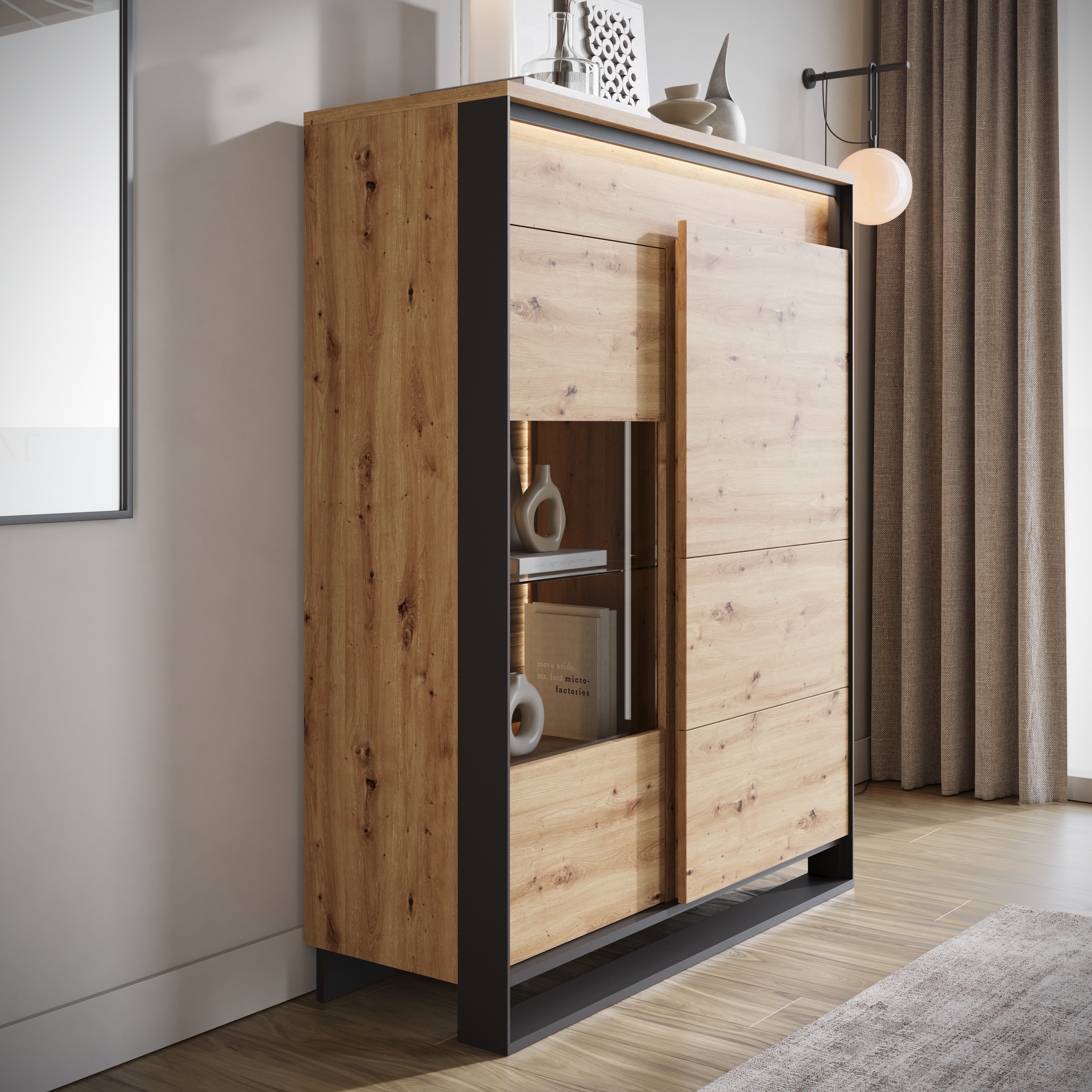 Quincy - Dressoir - Eiken - 110x41x140 cm