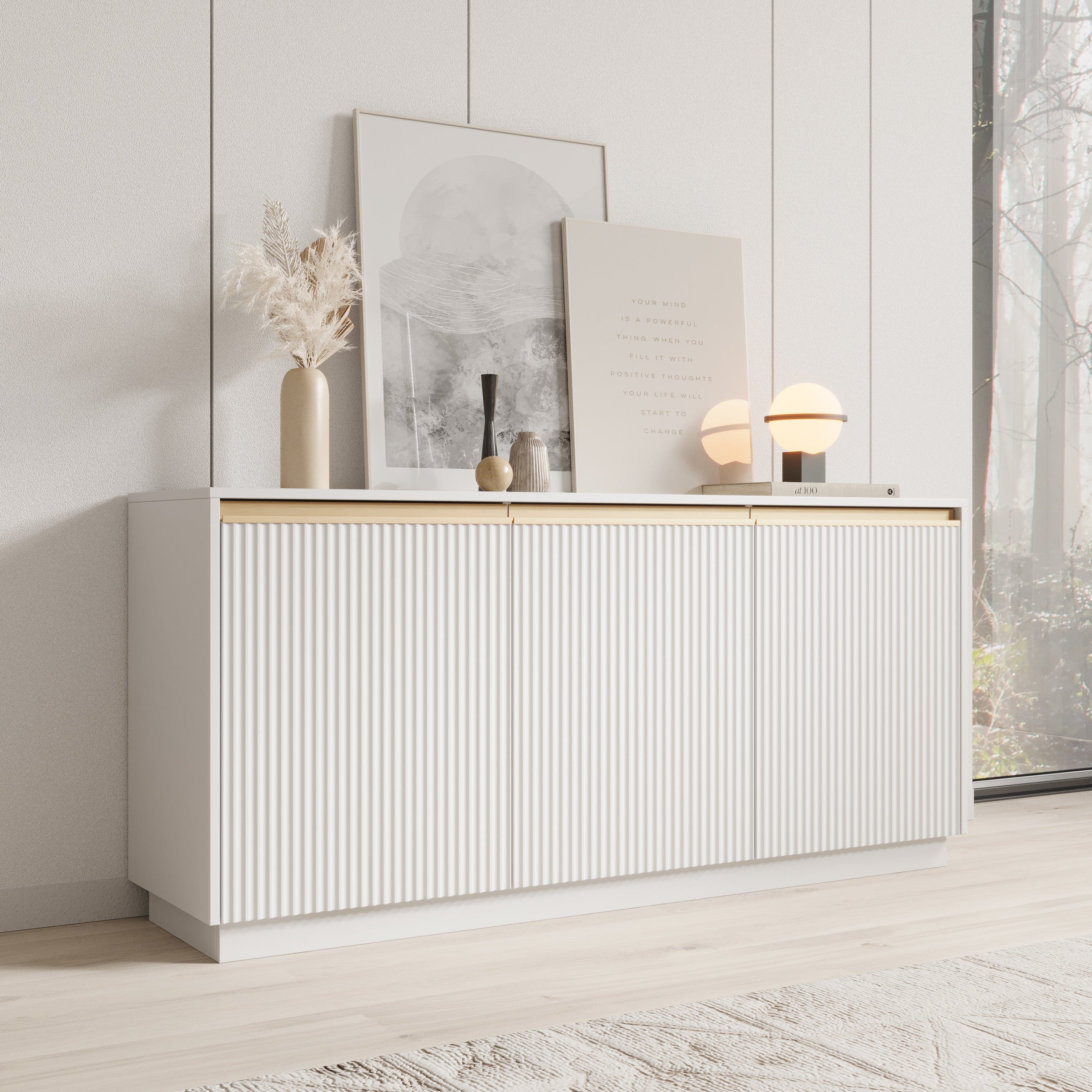 Remy - Dressoir - Wit - 153x39x72 cm