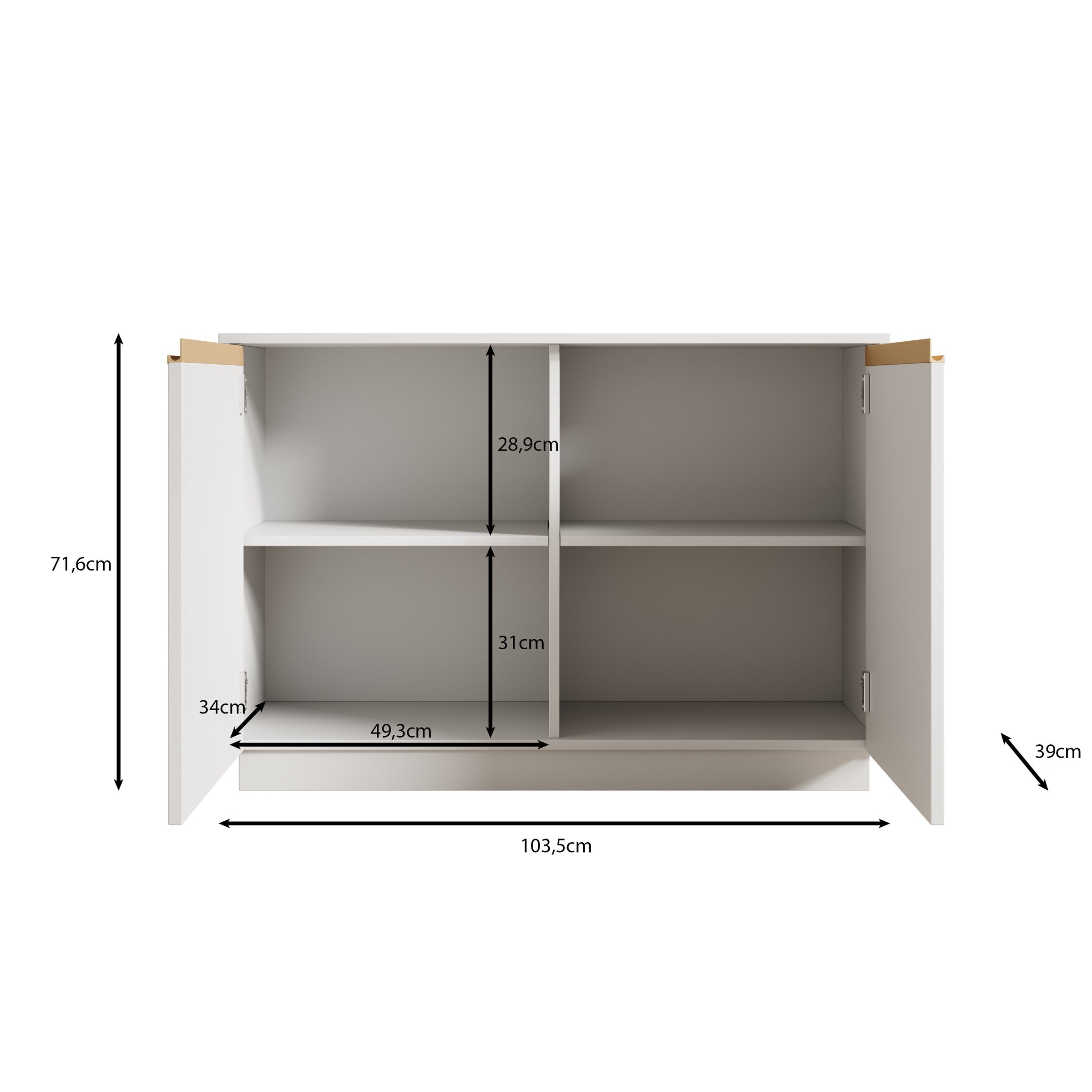 Remy - Dressoir - Wit - 104x39x72 cm