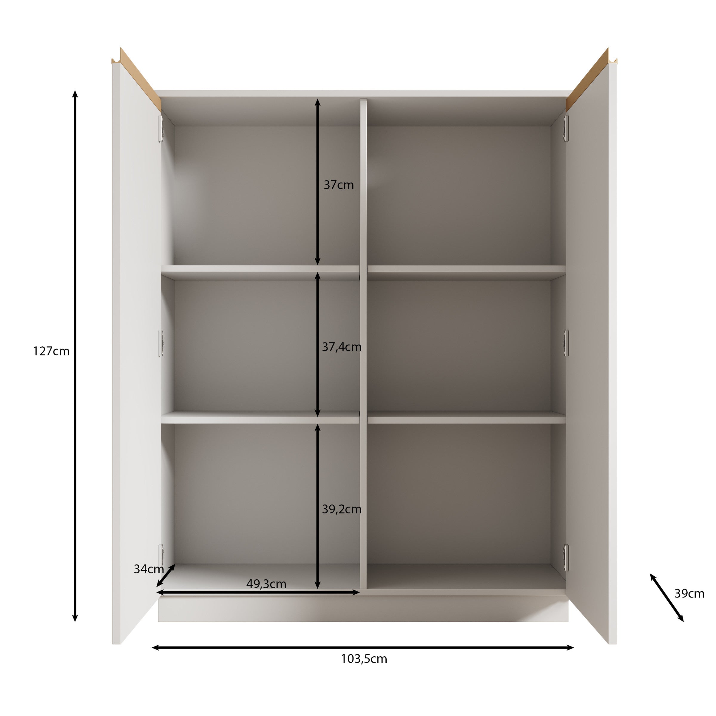 Remy 2 - Dressoir - Beige - 104x39x127 cm