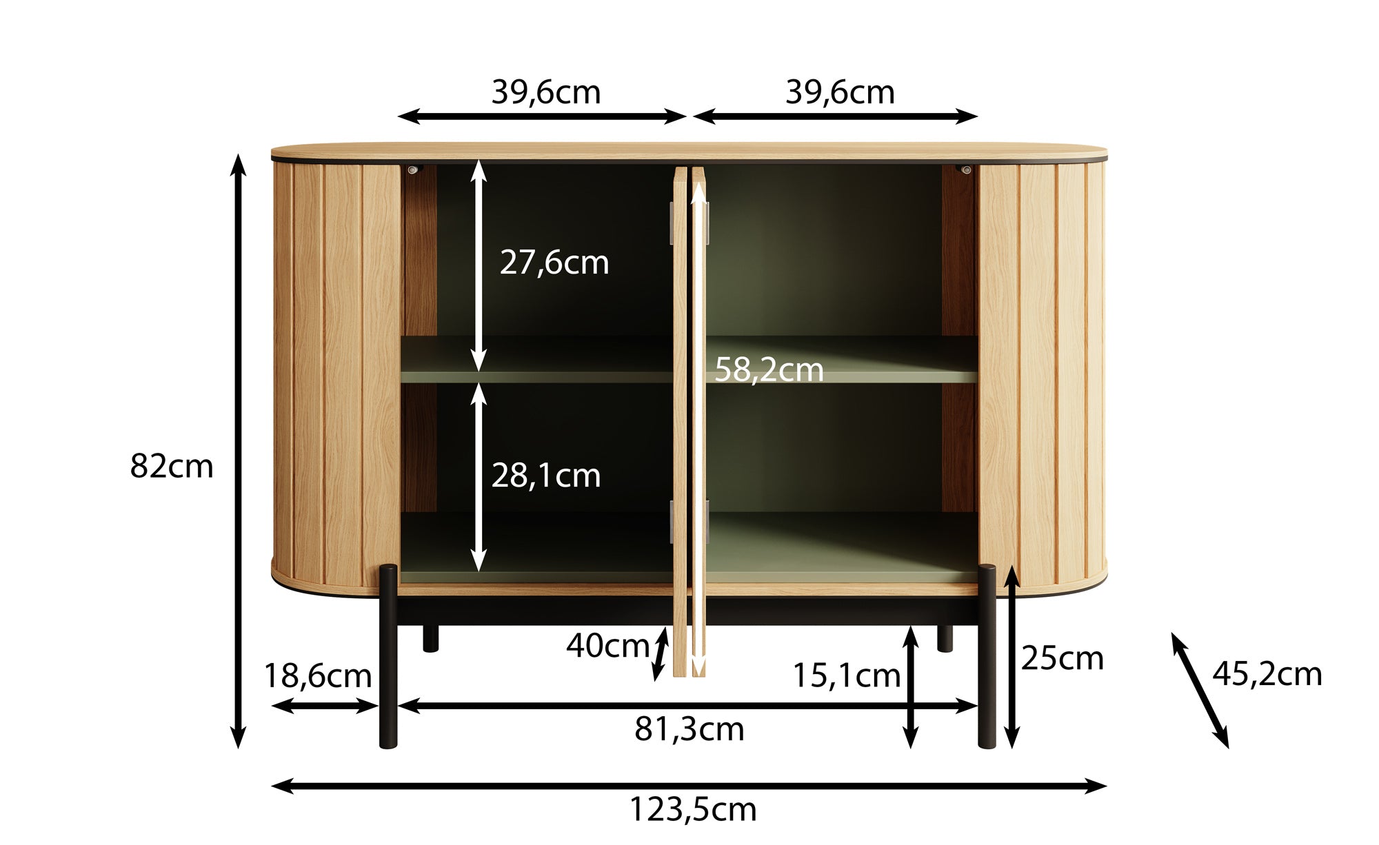 Royale - Dressoir - Eiken - 124x45x82 cm