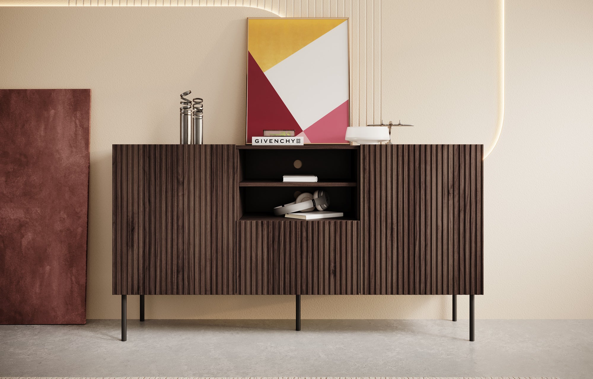 Targatal - Dressoir - Donkerbruin/eiken - 150x42x81 cm