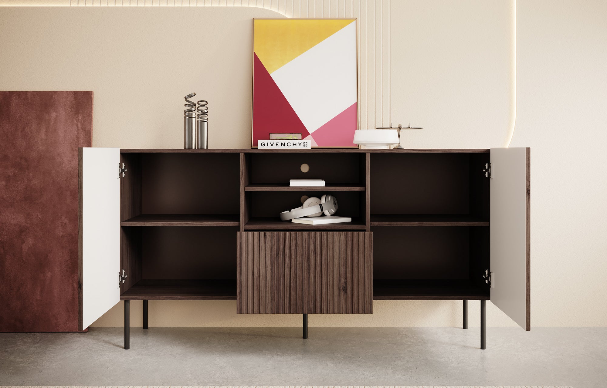 Targatal - Dressoir - Donkerbruin/eiken - 150x42x81 cm