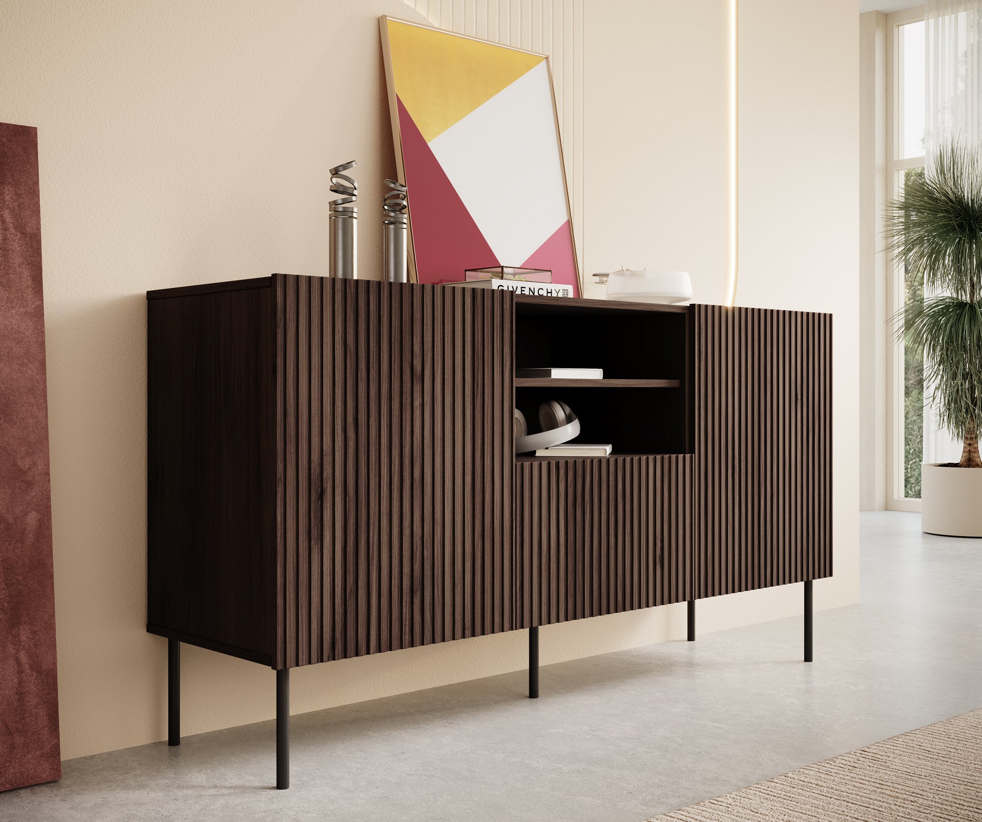 Targatal - Dressoir - Donkerbruin/eiken - 150x42x81 cm