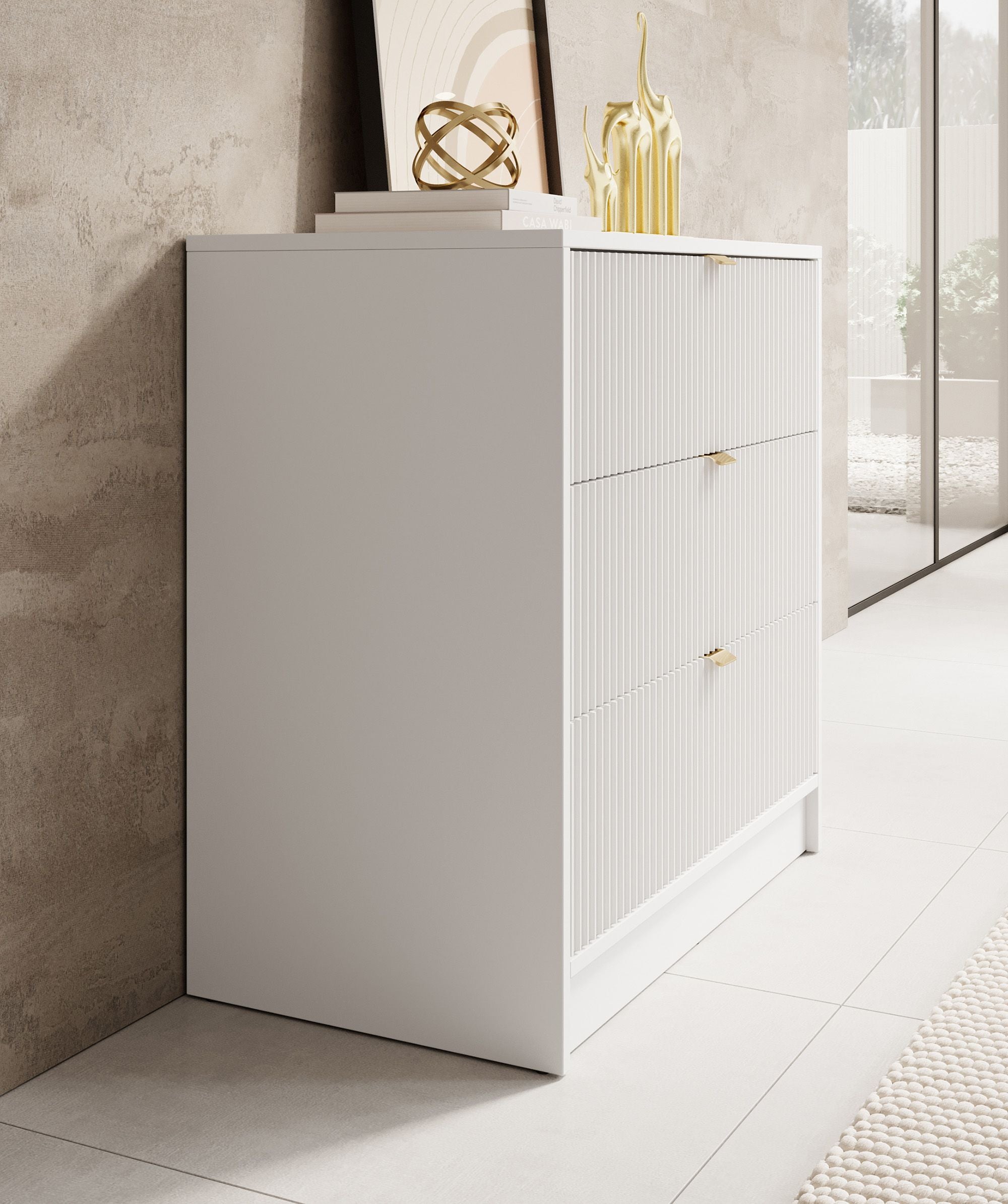 Ladekast Tavares - Wit - 80 cm
