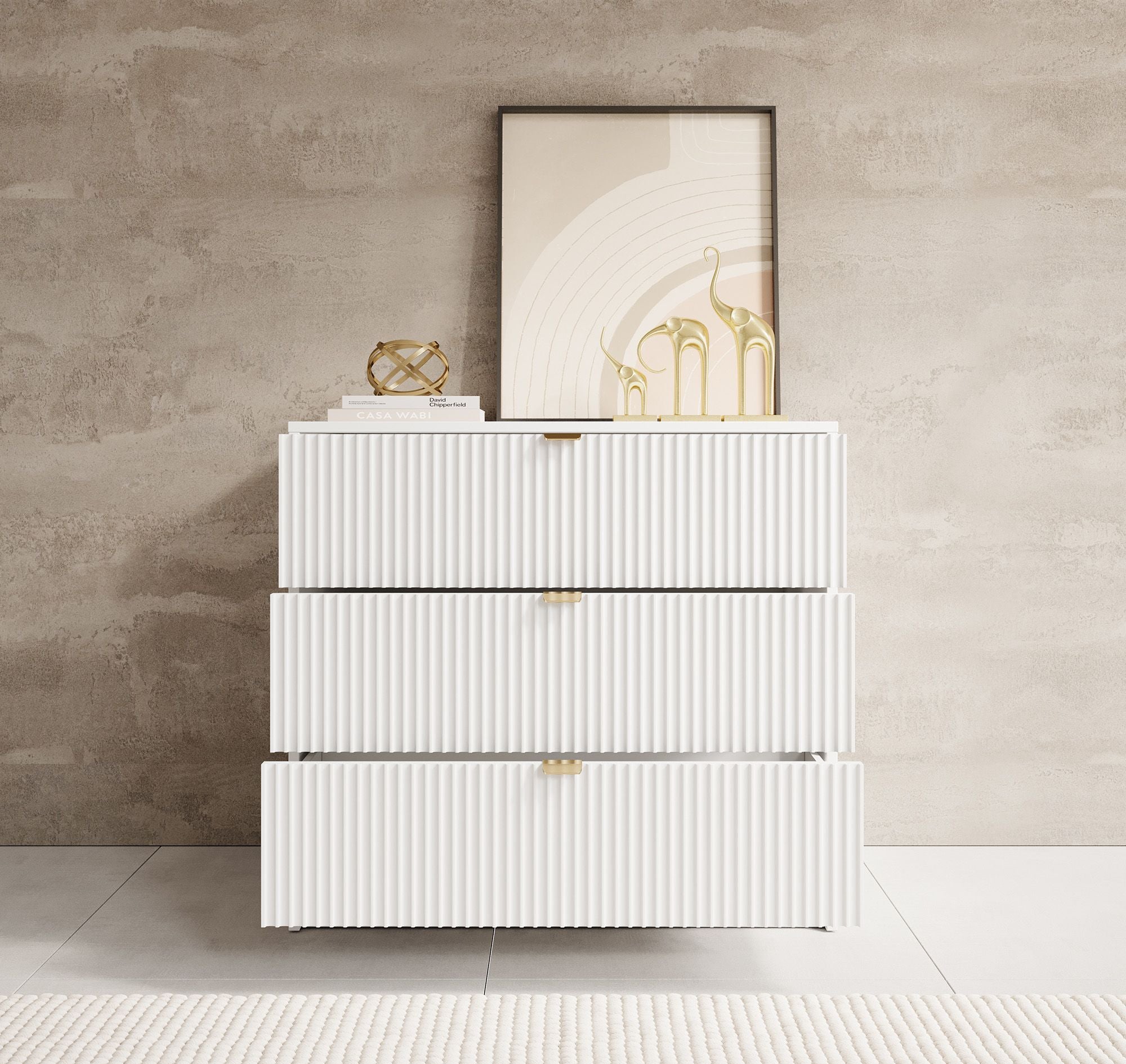 Ladekast Tavares - Wit - 80 cm