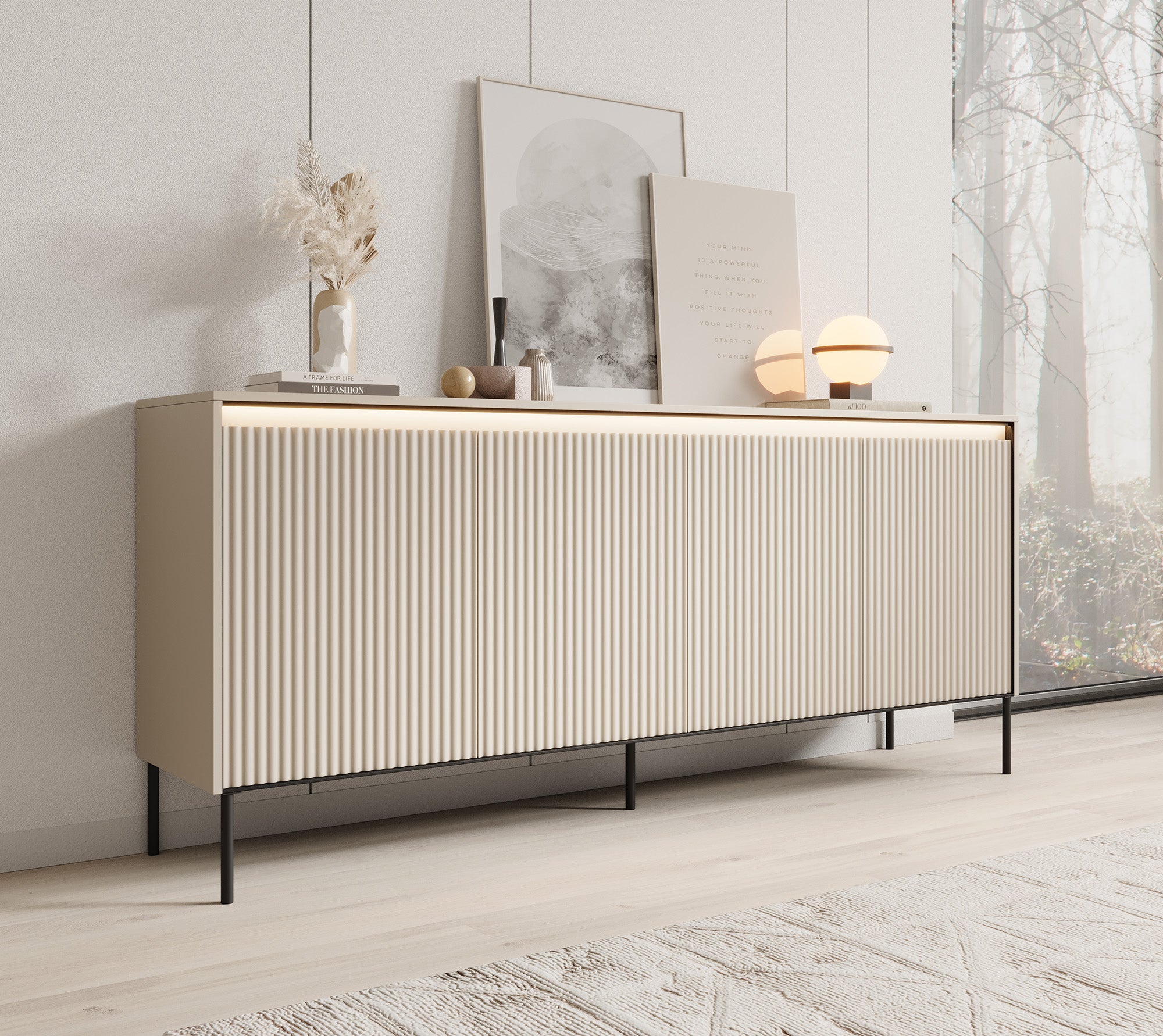 Timoteo - Dressoir - Beige - 193x40x83 cm