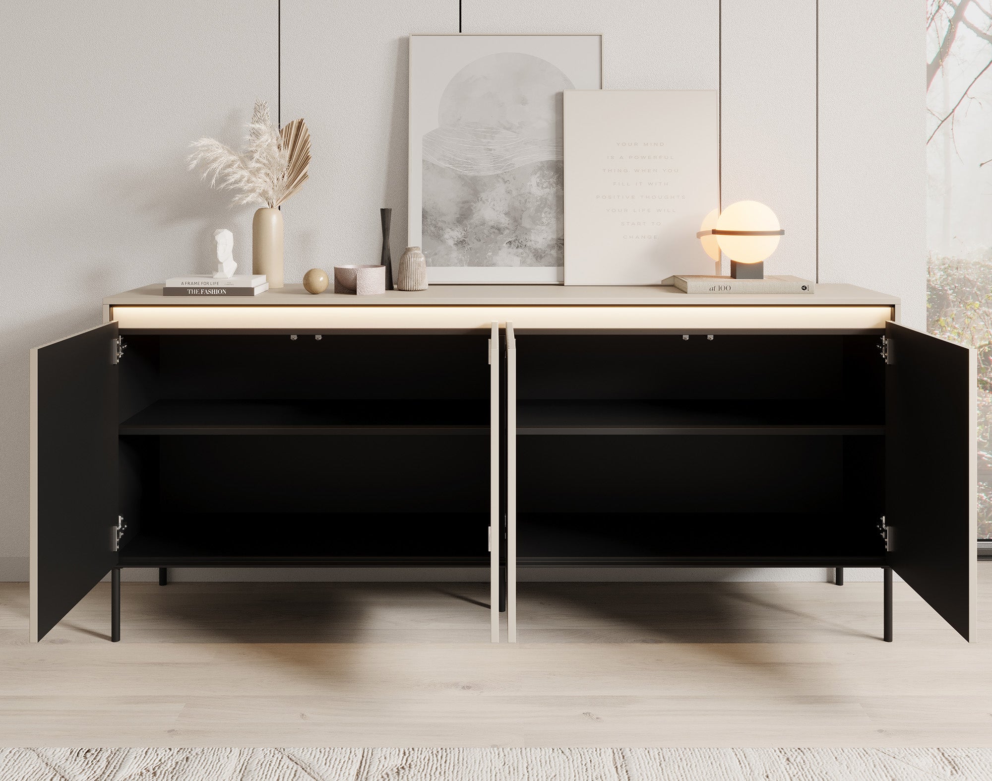 Timoteo - Dressoir - Beige - 193x40x83 cm