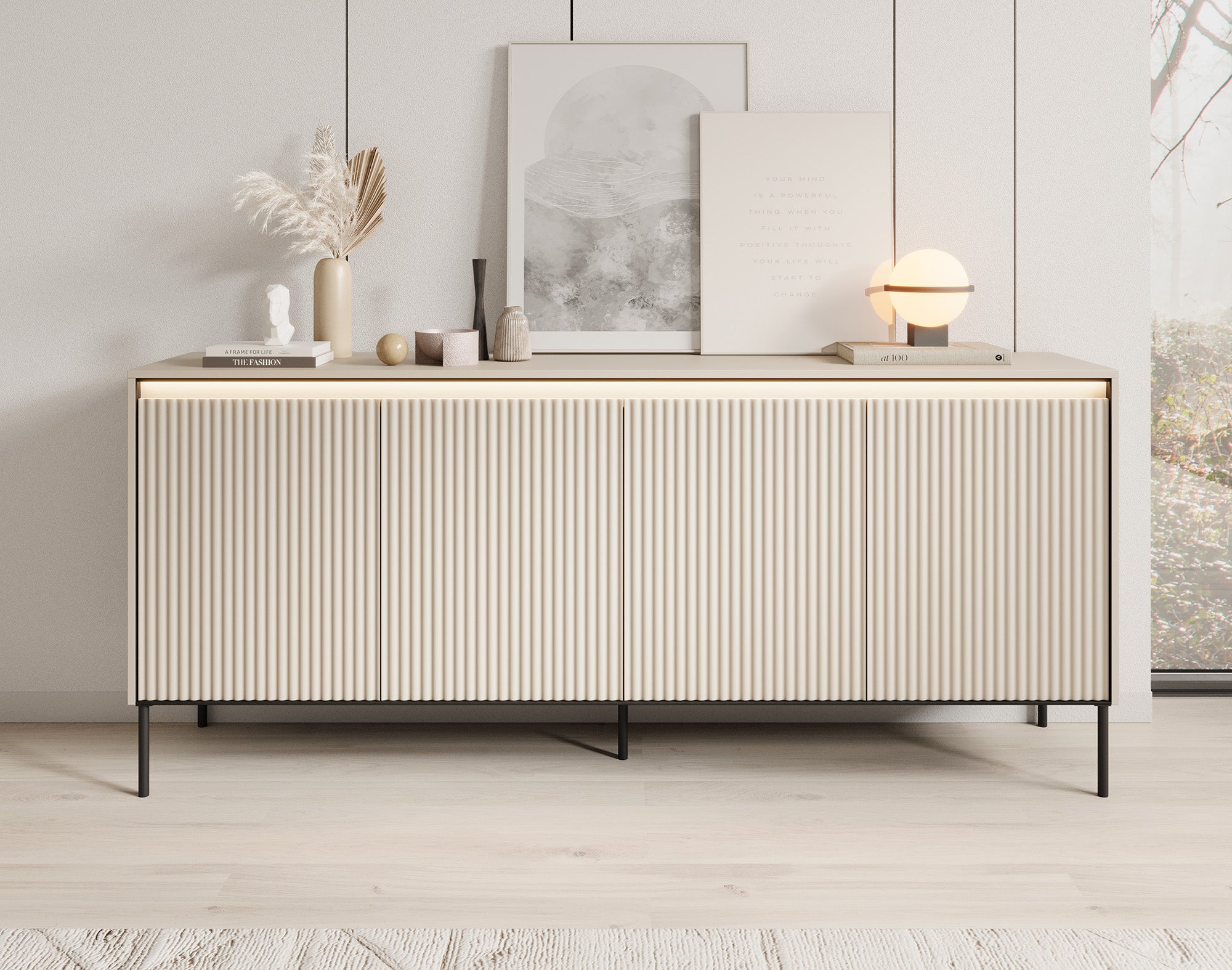 Timoteo - Dressoir - Beige - 193x40x83 cm
