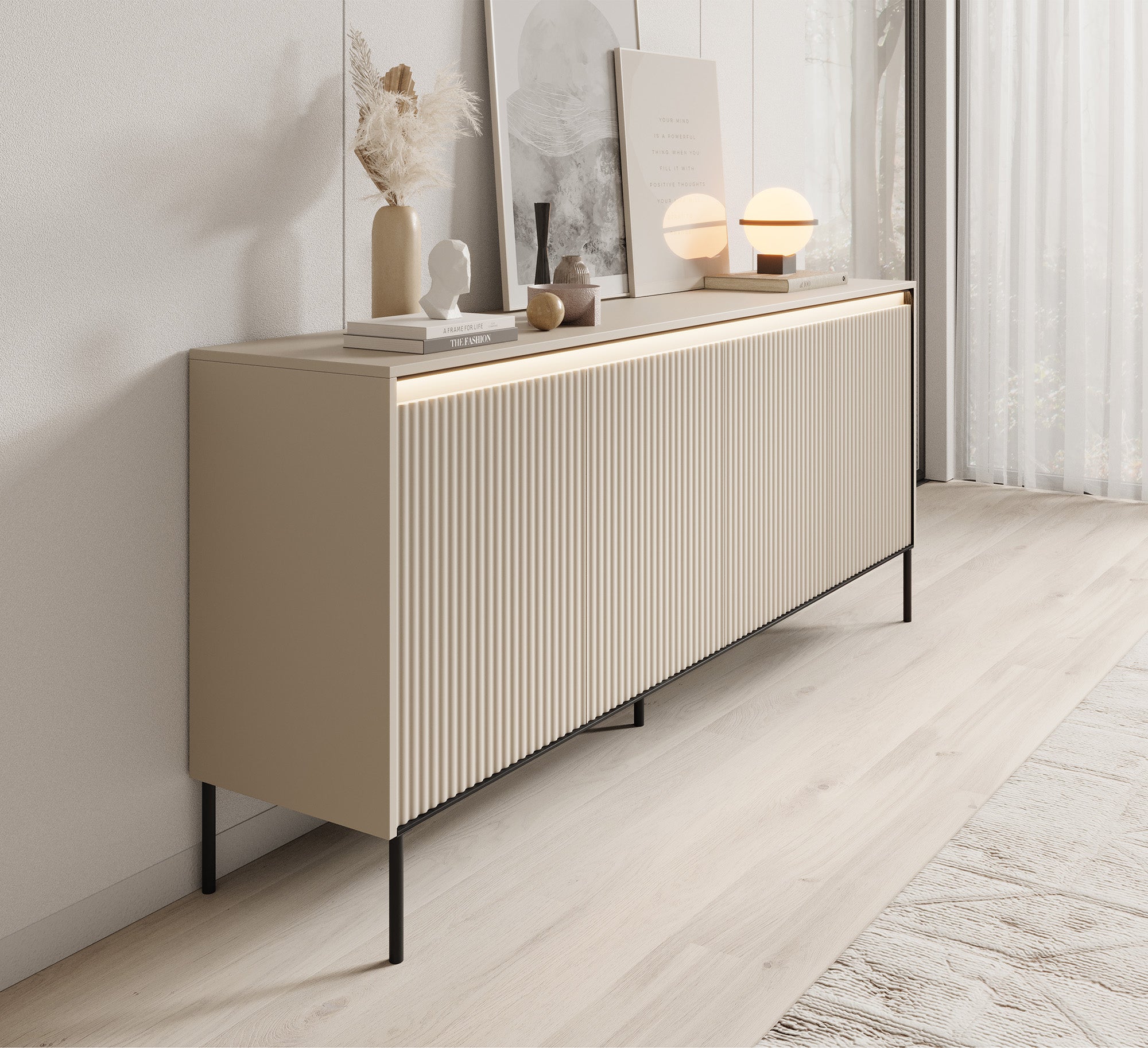 Timoteo - Dressoir - Beige - 193x40x83 cm