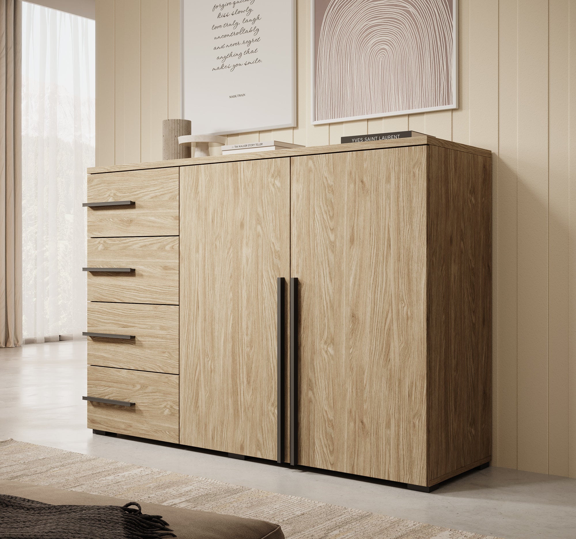 Valetta - Dressoir - Eiken - 134x40x94 cm
