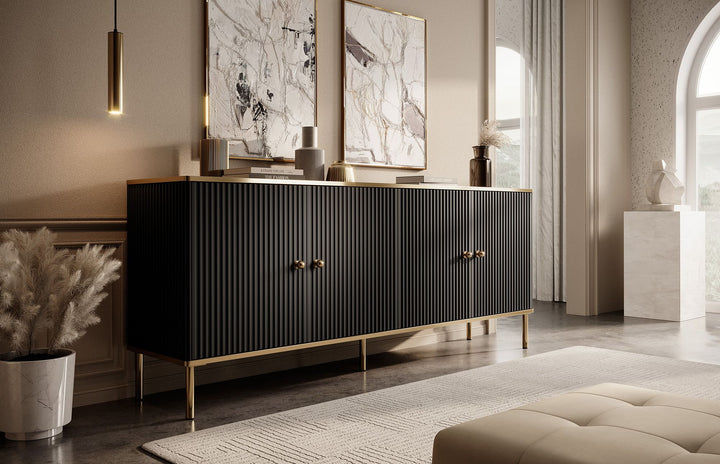 Vanty - Dressoir - Zwart - 182x40x75 cm