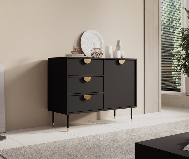 Veerle - Dressoir - Zwart - 100x40x78 cm