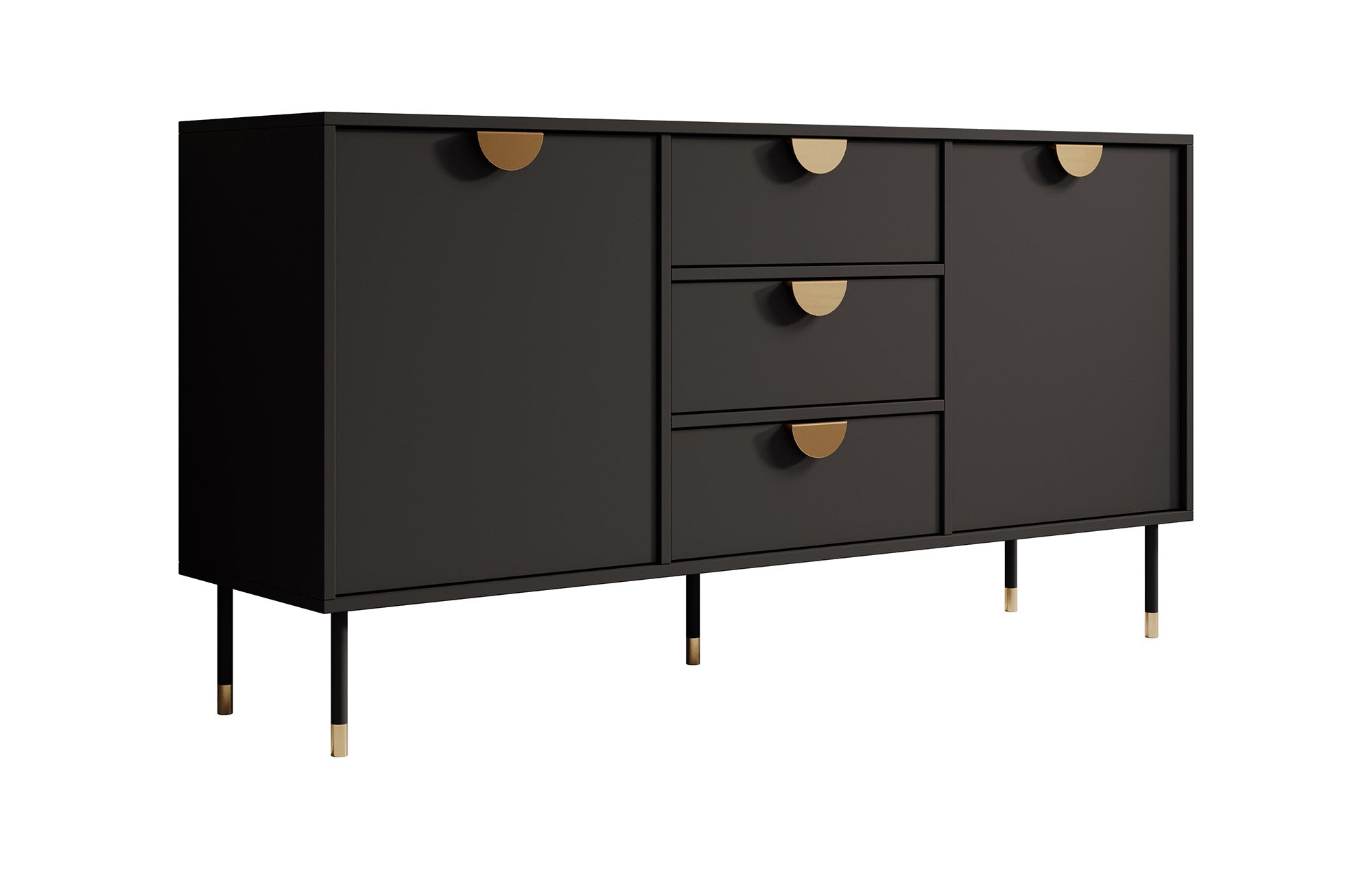 Veerle - Dressoir - Zwart - 150x40x78 cm