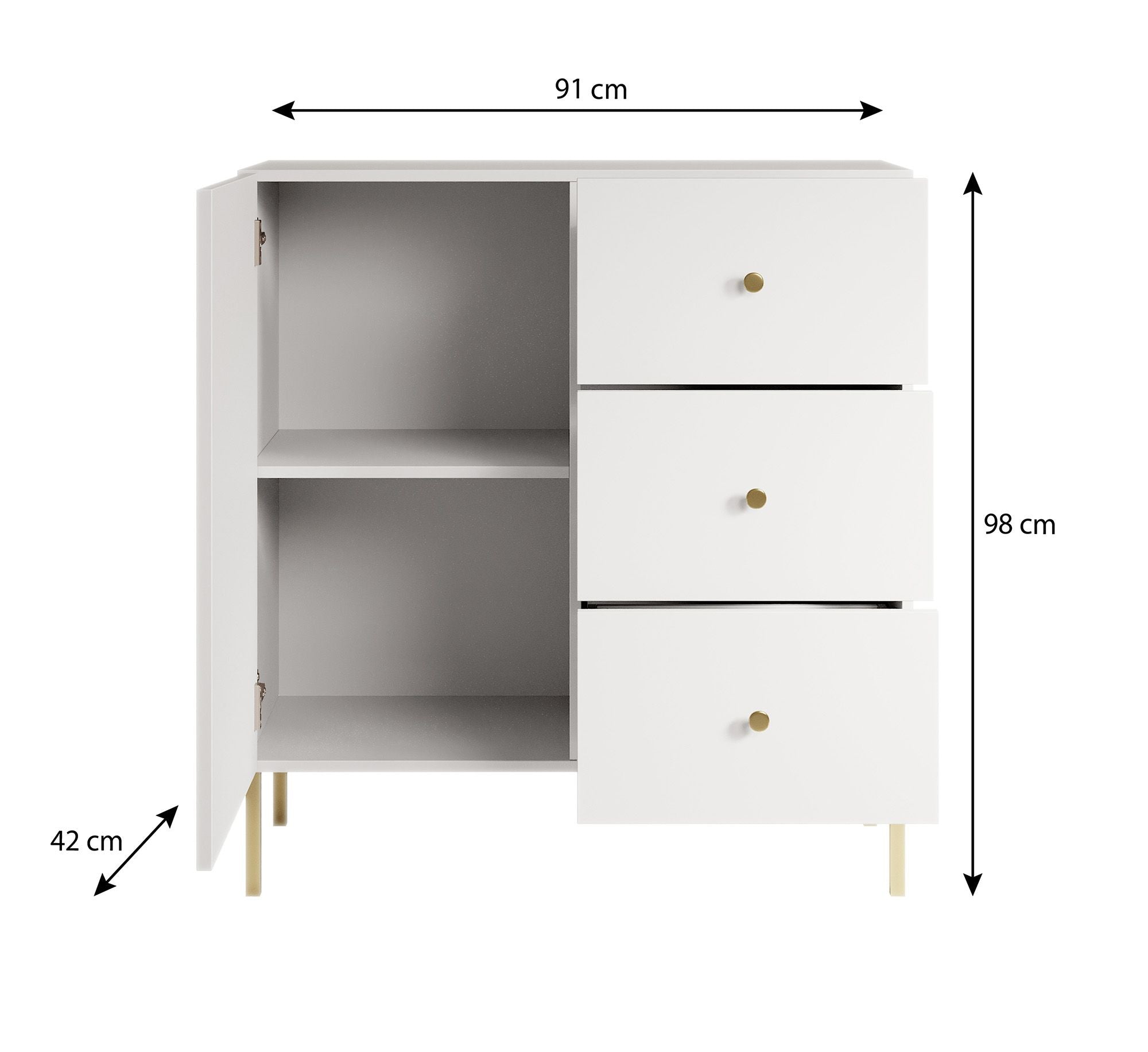 Vermont - Dressoir - Antraciet - 91x42x98 cm