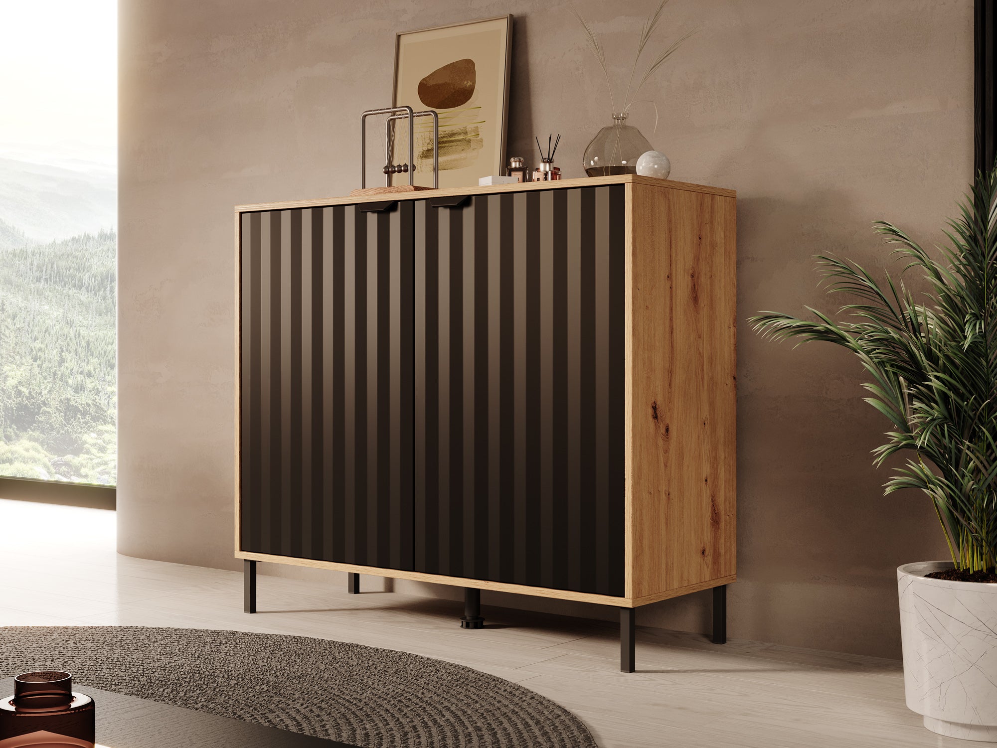 Vic - Dressoir - Zwart - 106x40x93 cm