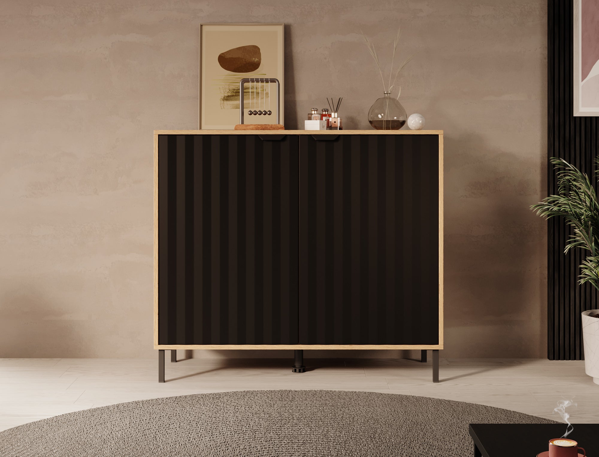 Vic - Dressoir - Zwart - 106x40x93 cm