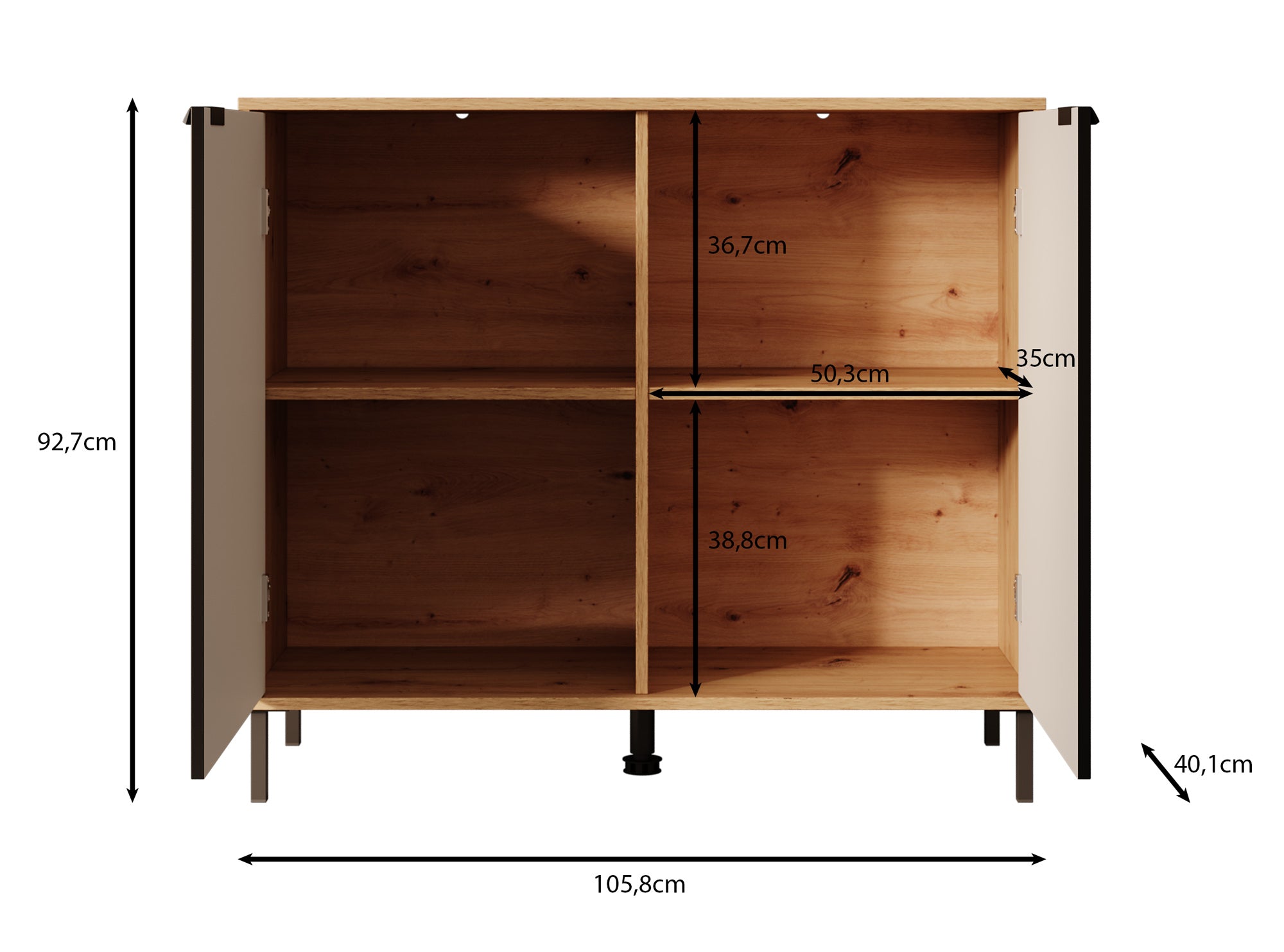 Vic - Dressoir - Zwart - 106x40x93 cm