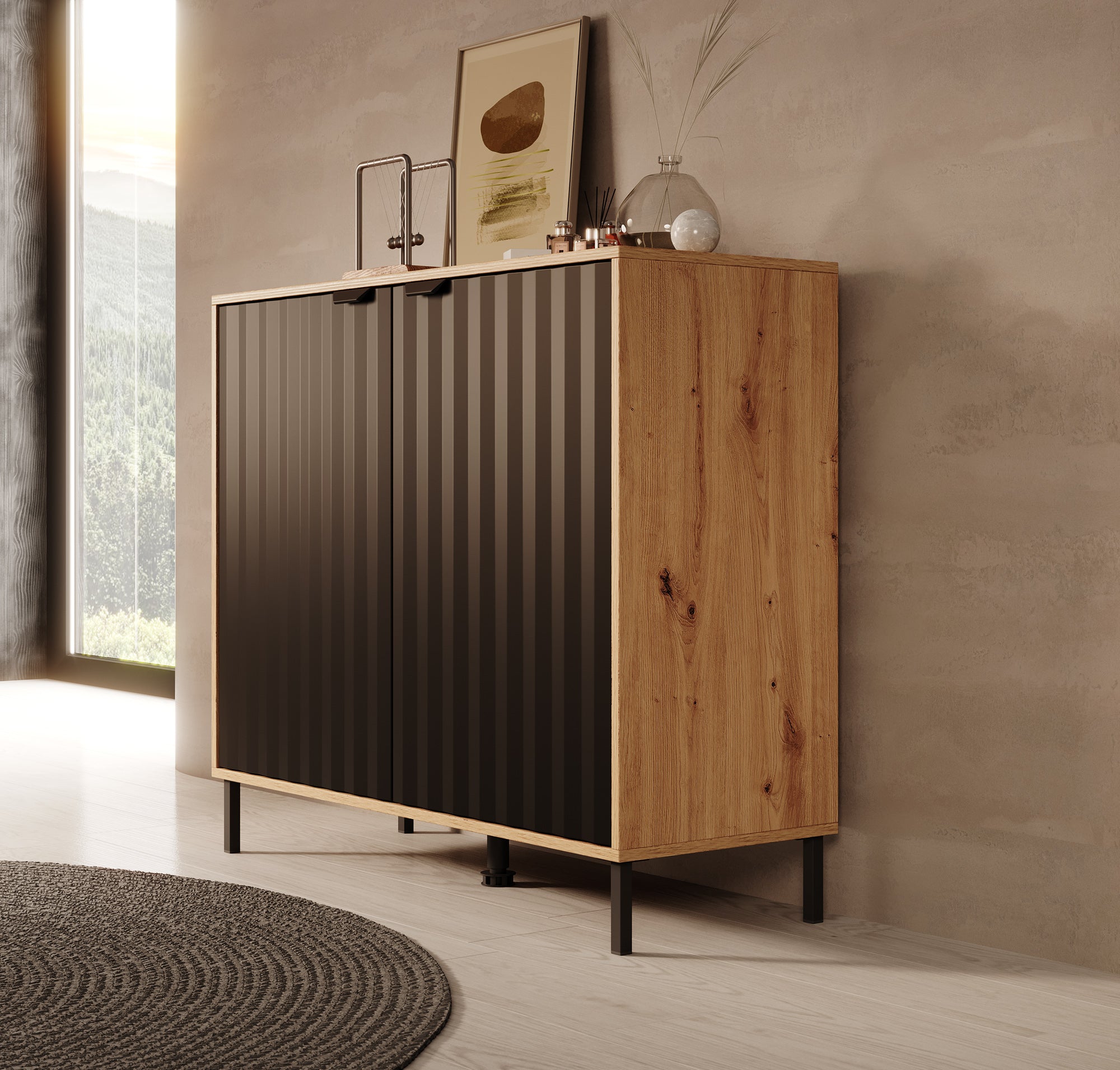 Vic - Dressoir - Zwart - 106x40x93 cm