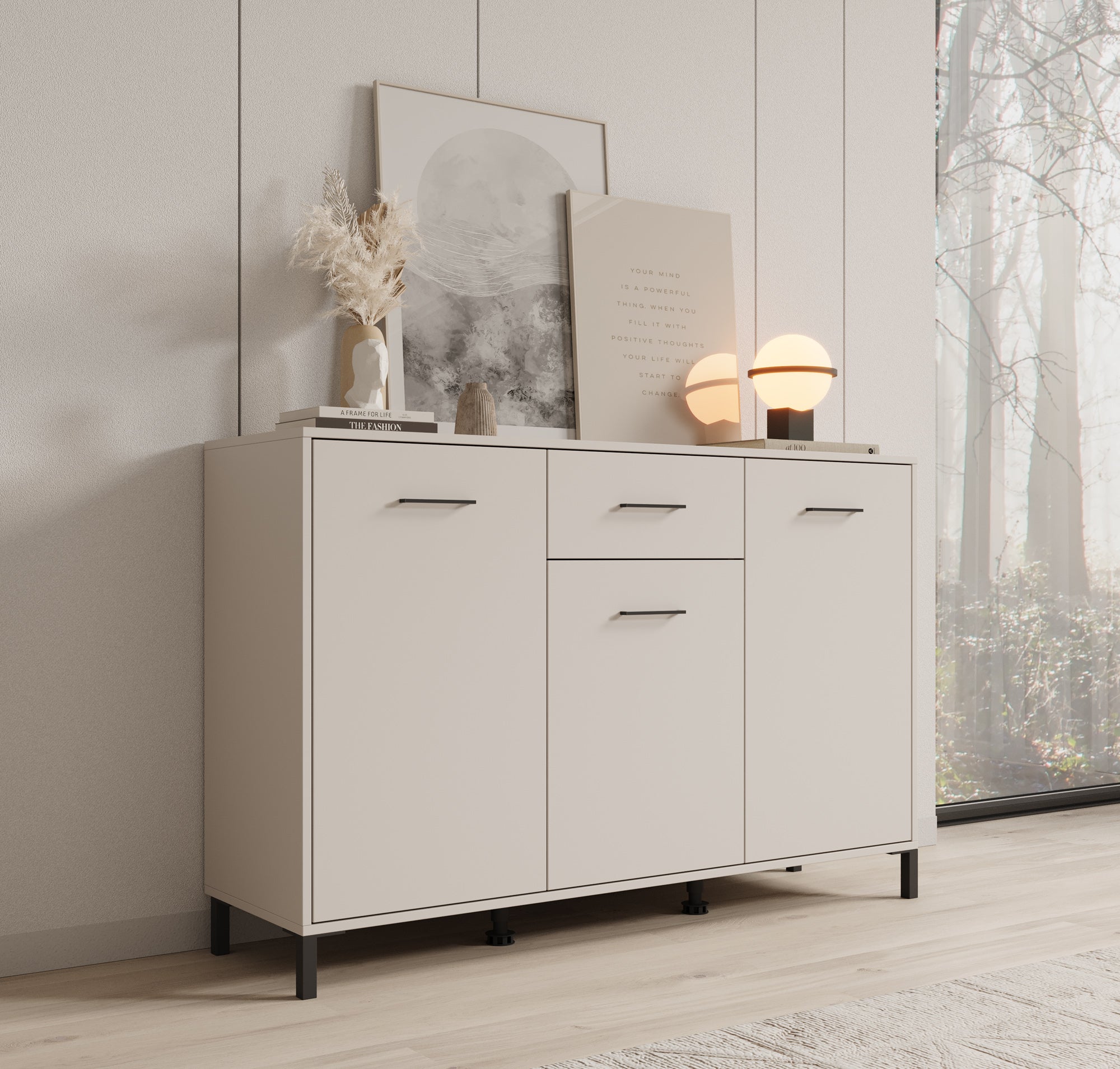 Vidor 1 - Dressoir - Beige - 138x40x90 cm