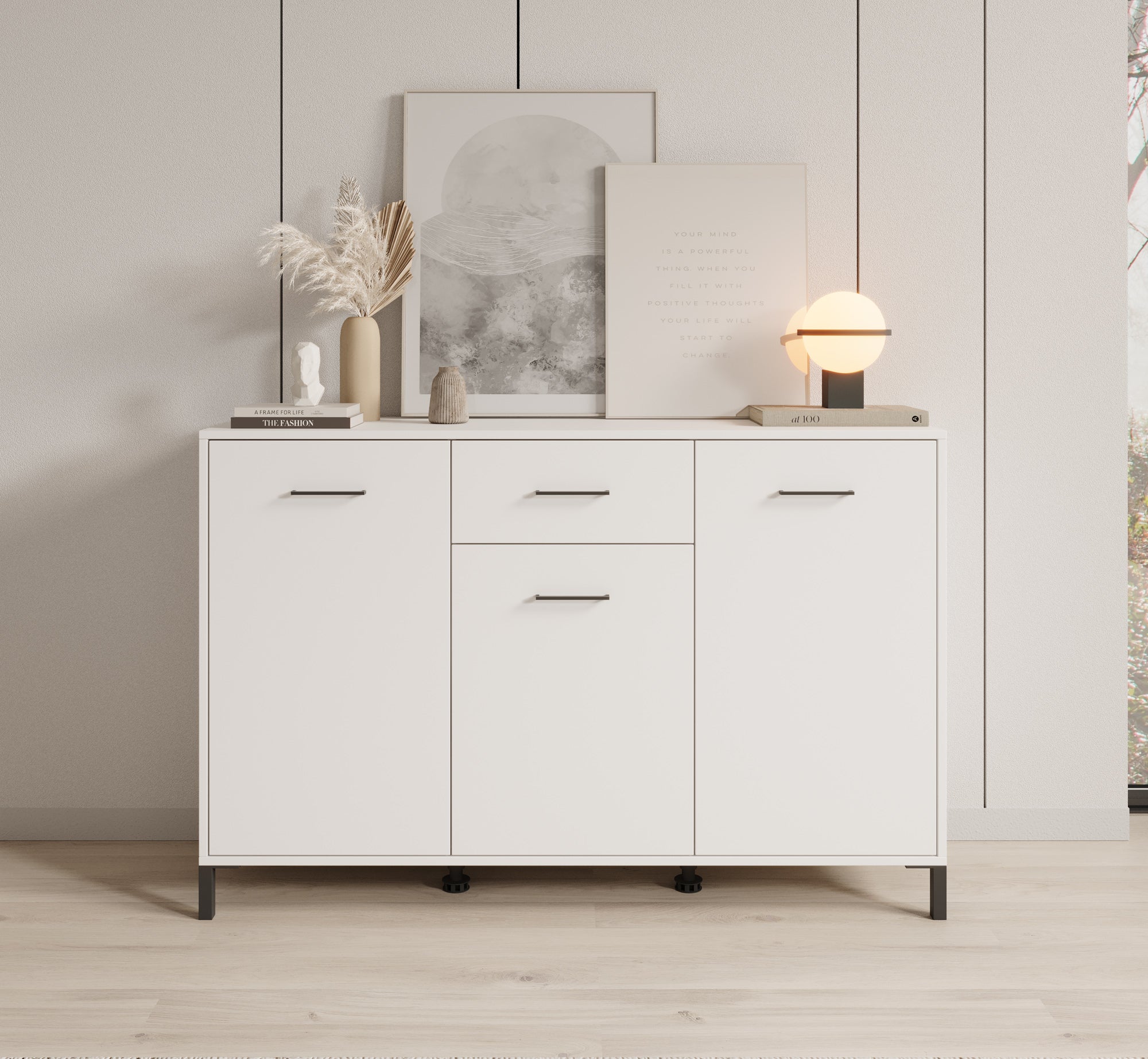 Vidor 1 - Dressoir - Wit - 138x40x90 cm