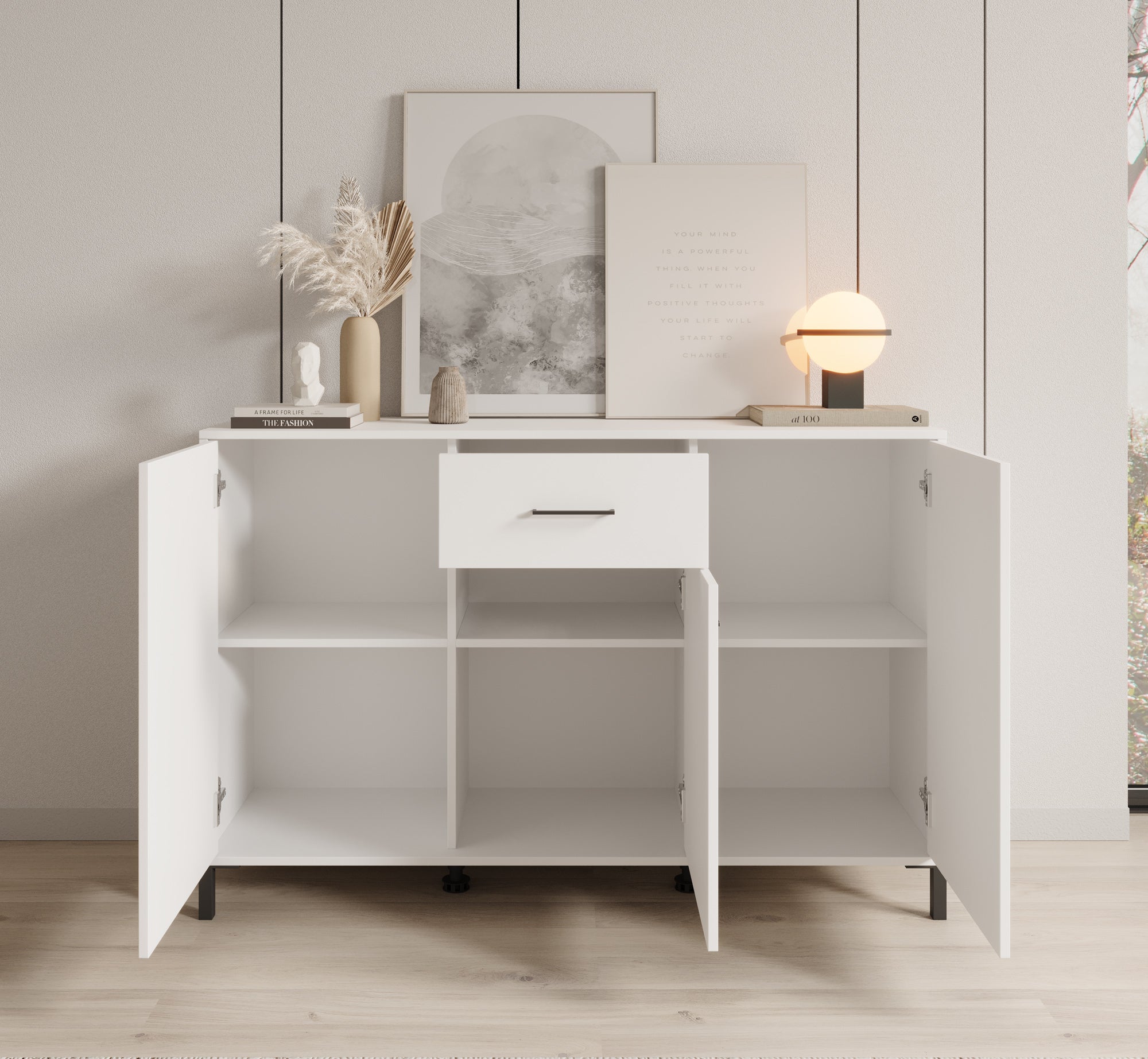 Vidor 1 - Dressoir - Wit - 138x40x90 cm