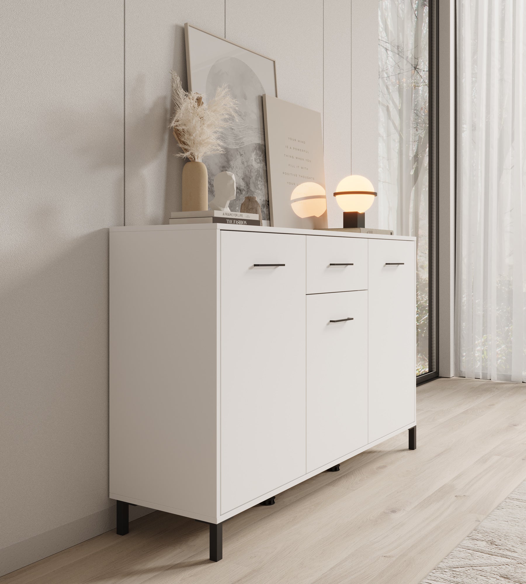 Vidor 1 - Dressoir - Wit - 138x40x90 cm