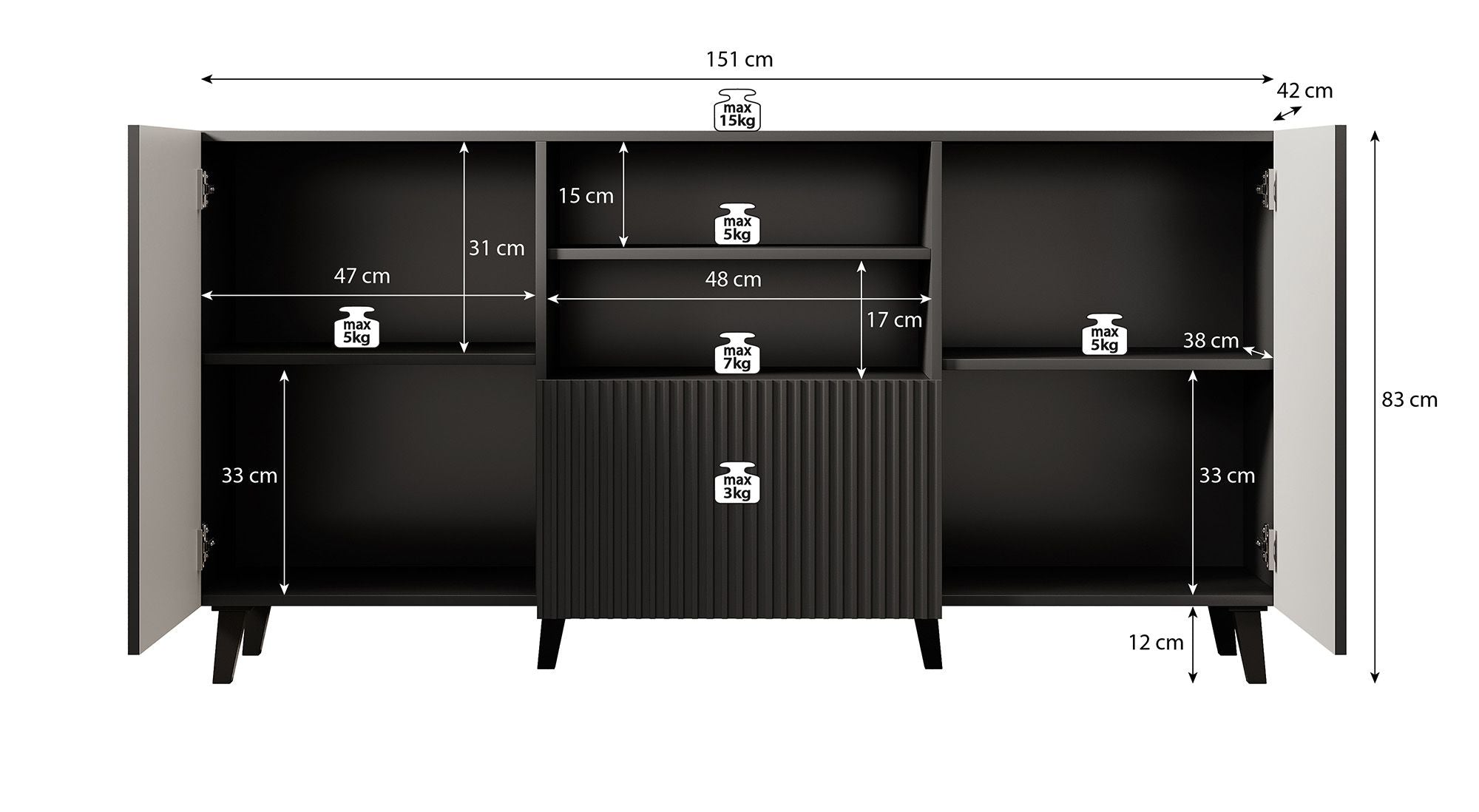 Vintar - Dressoir - Eiken - 151x42x83 cm