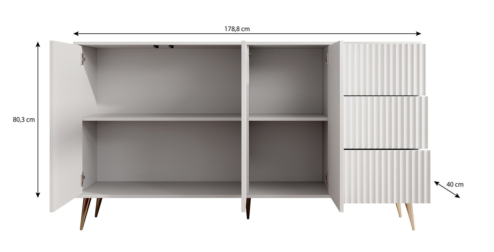 Winq - Dressoir - Wit - 179x40x98 cm