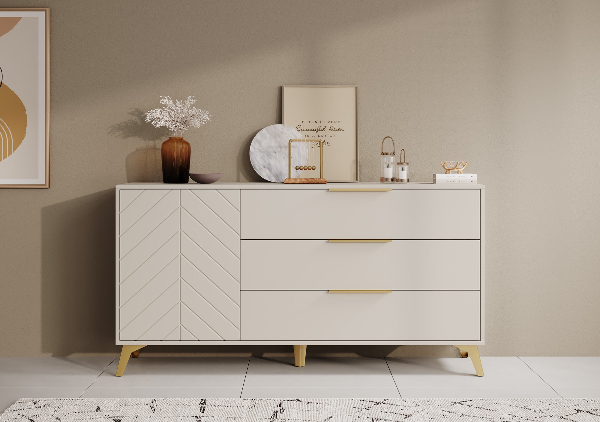 Xiano - Dressoir - Beige - 153x40x80 cm