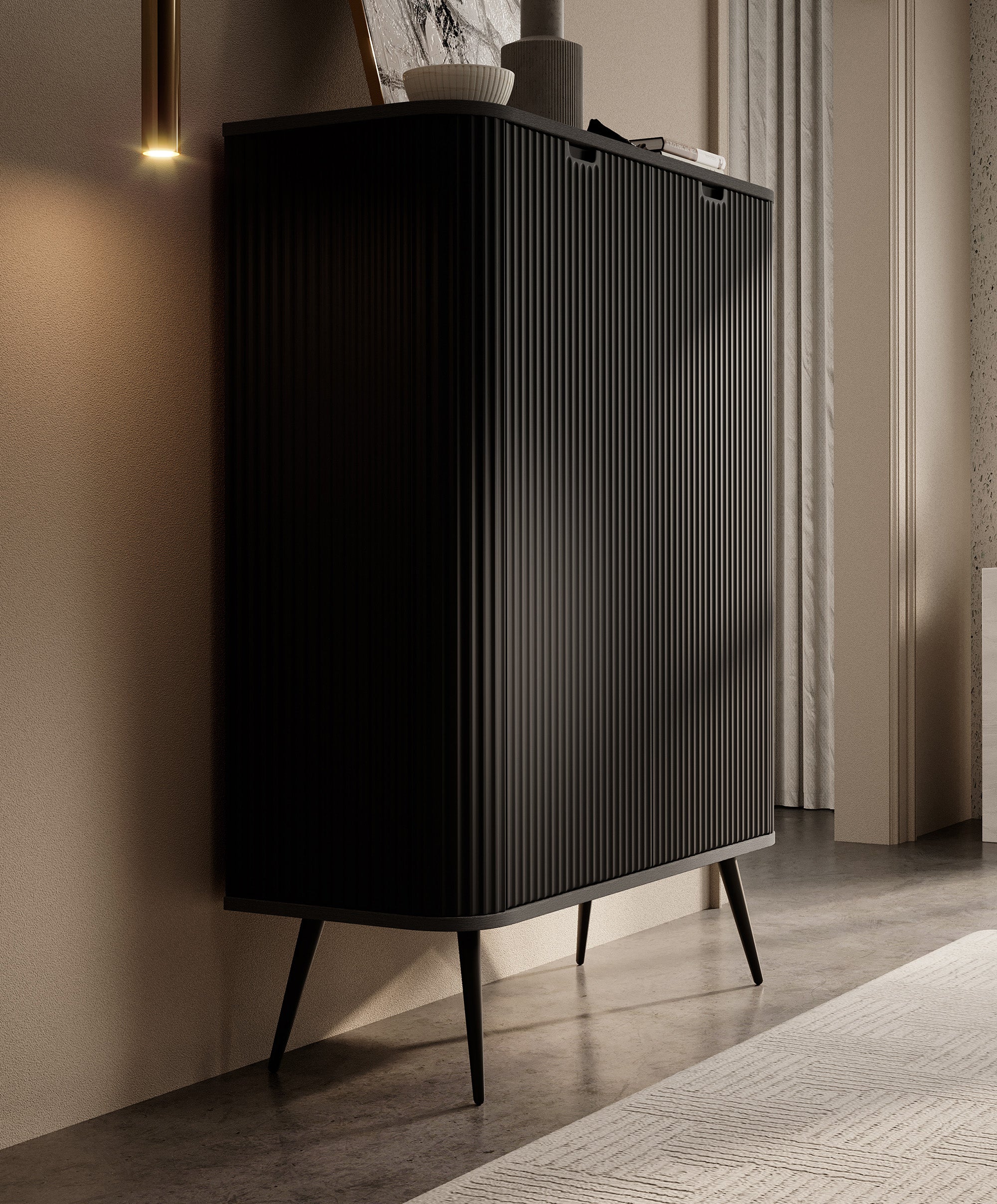 Zakari - Dressoir - Zwart - 103x39x129 cm