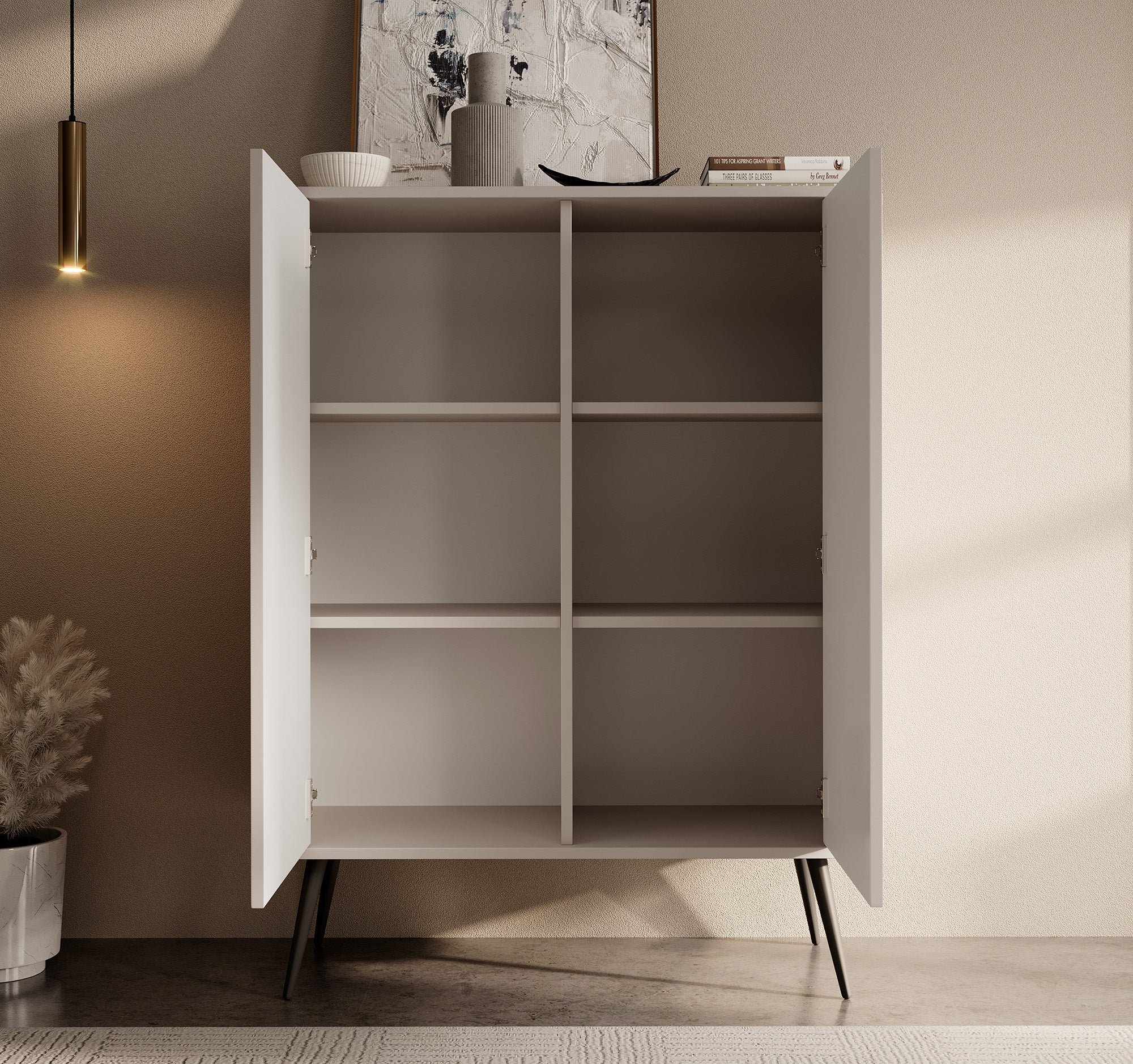 Zakari - Dressoir - Beige - 103x39x129 cm