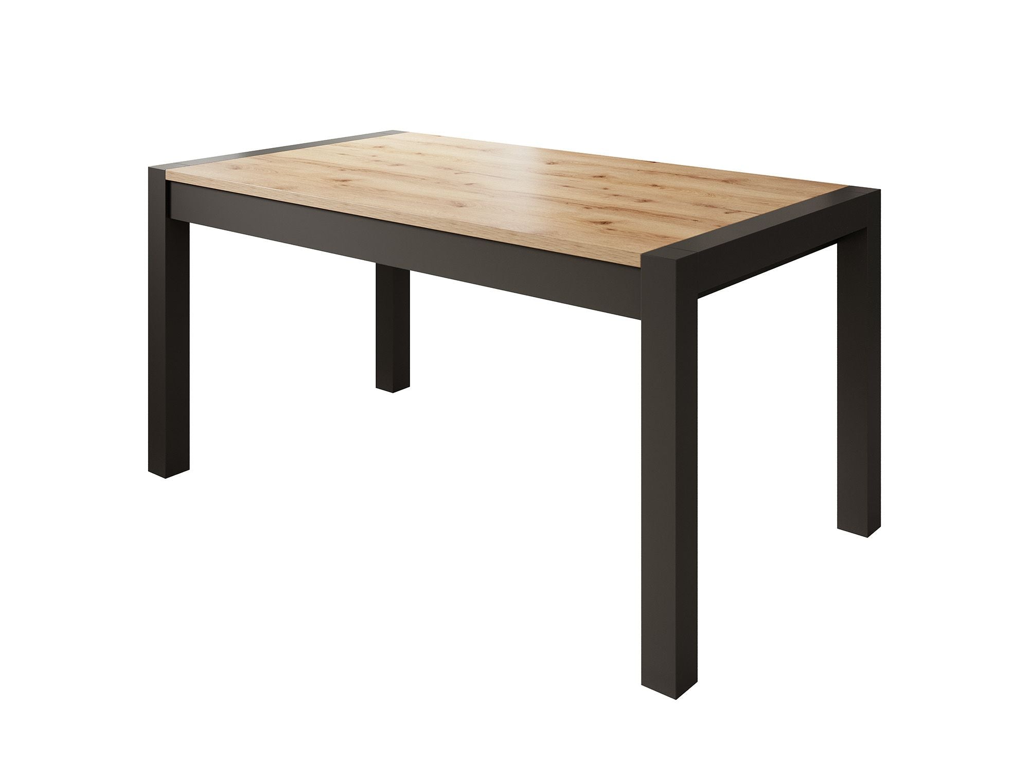 Acapulco - Eetkamertafel - Eiken/zwart - 160x90x79 cm
